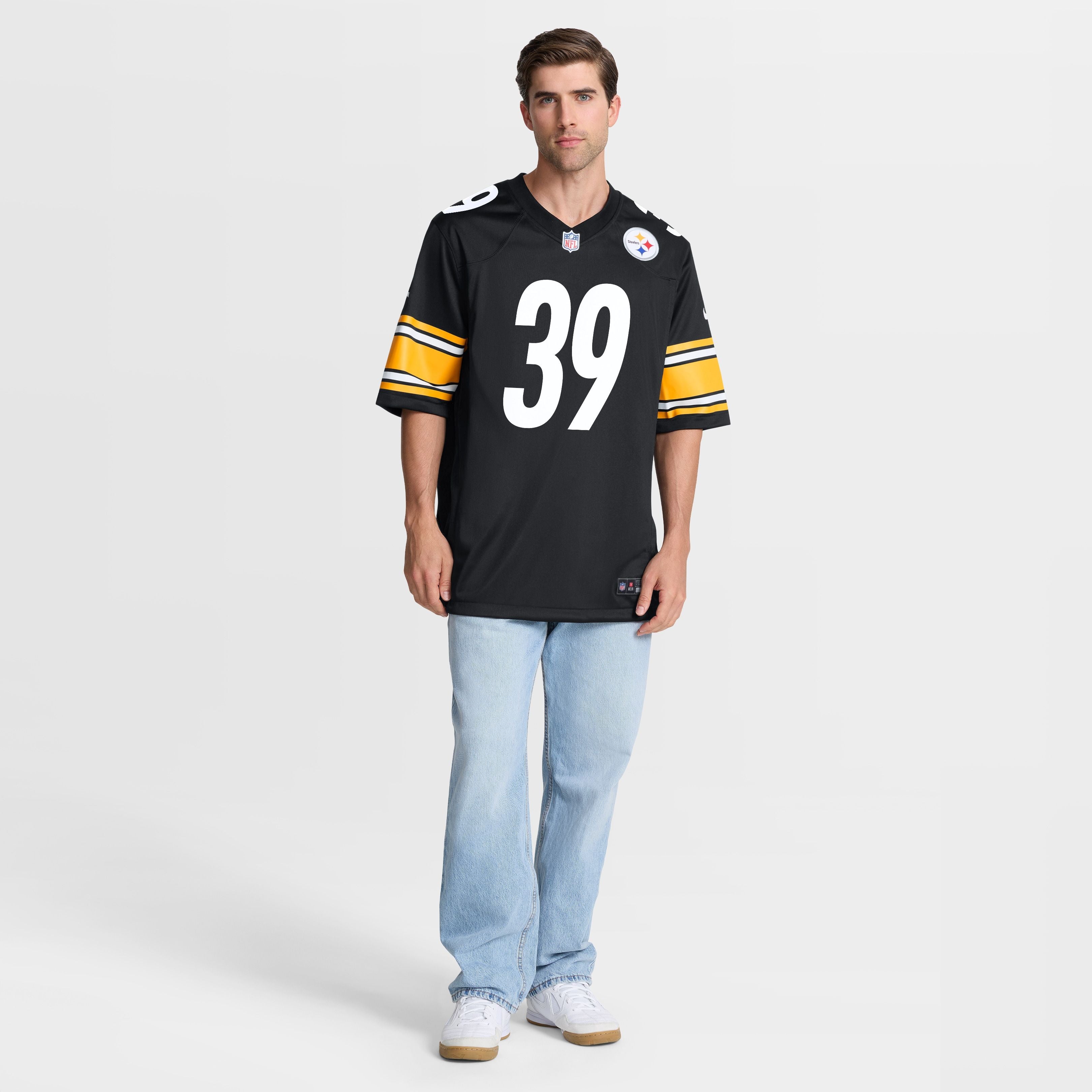 Men's Pittsburgh Steelers Malik Harrison Nike Black Team Game Jersey