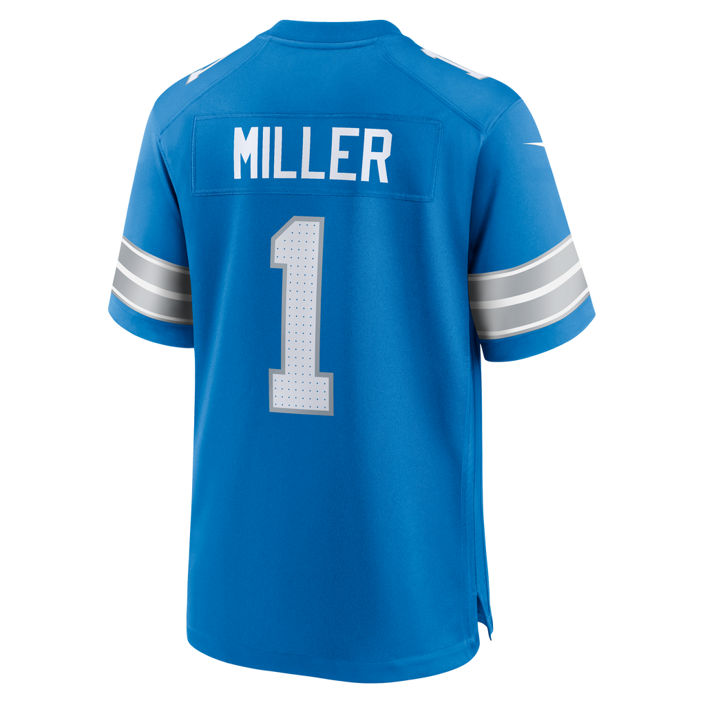 Men's Detroit Lions Blake Miller Nike Blue 2026 Nfl Draft First Round Pick No 17 Team Game Jersey