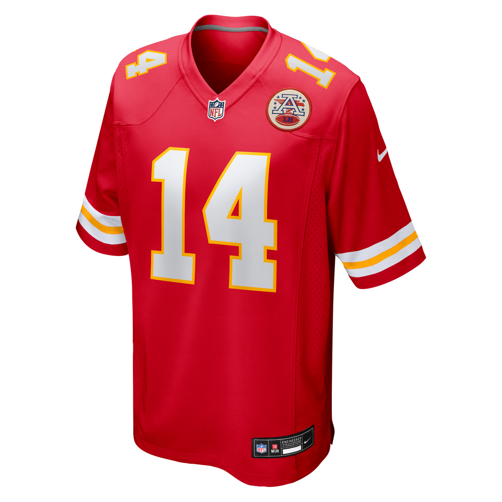 Men's Kansas City Chiefs Garrett Nussmeier Nike Red Game Jersey