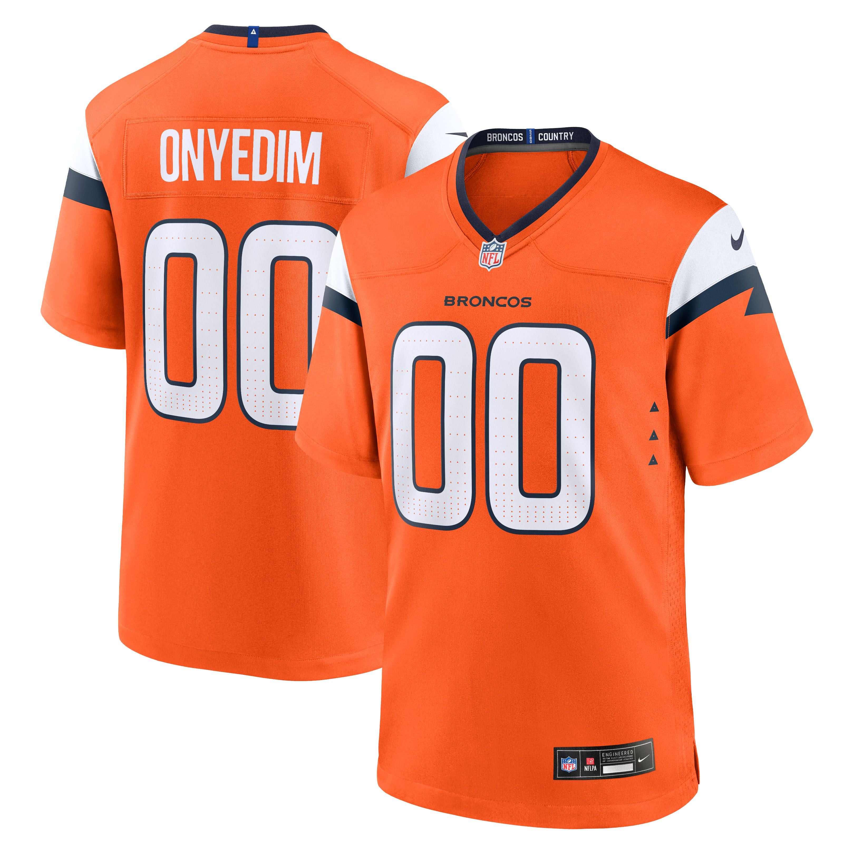 Men's Denver Broncos Tyler Onyedim Nike Orange Game Jersey
