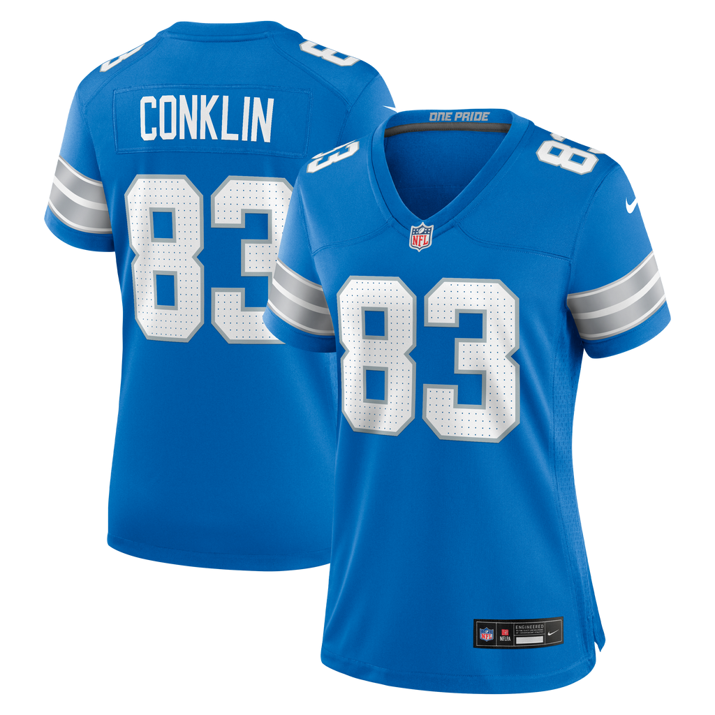 Women's Detroit Lions Tyler Conklin Nike Blue Team Game Jersey