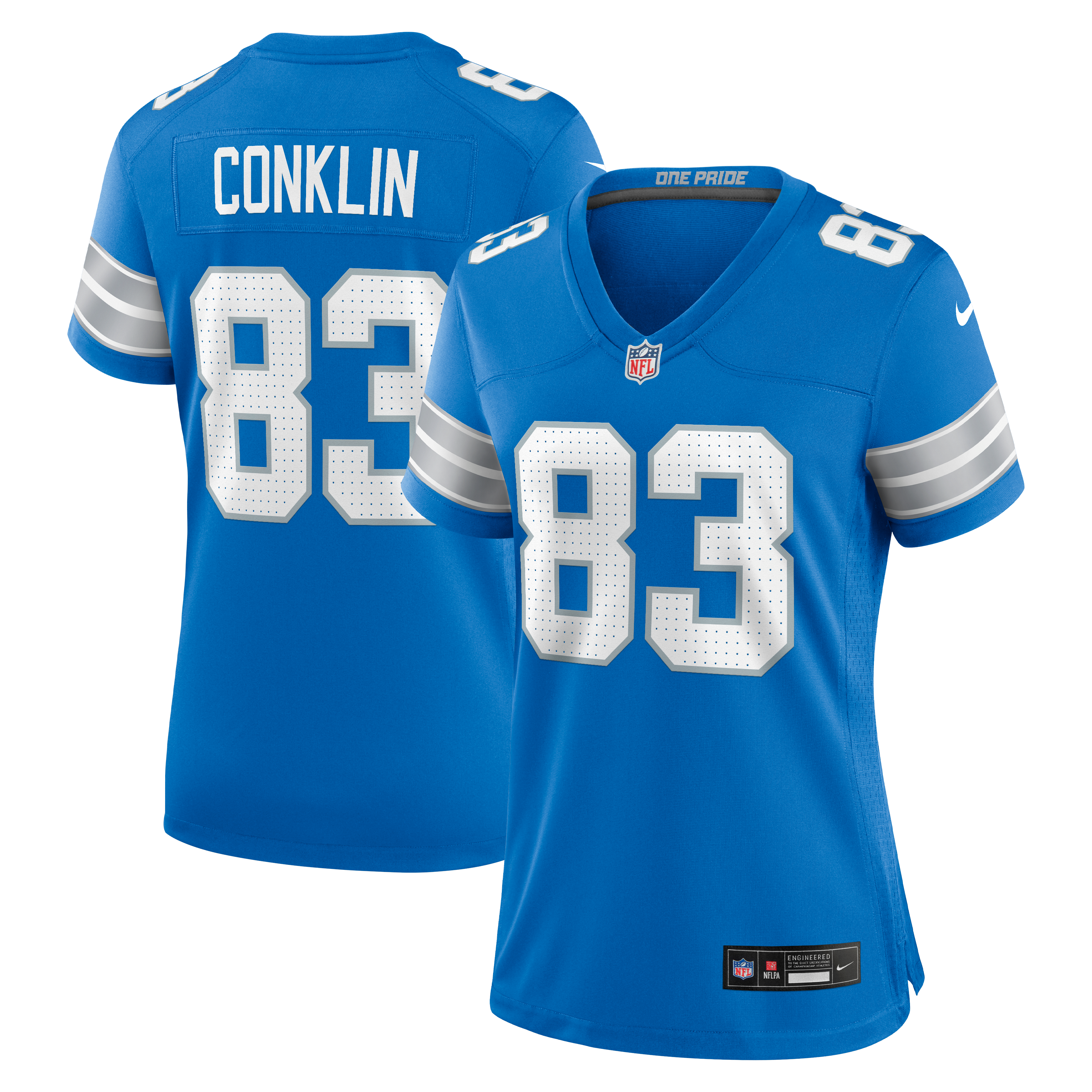 Women's Detroit Lions Tyler Conklin Nike Blue Team Game Jersey