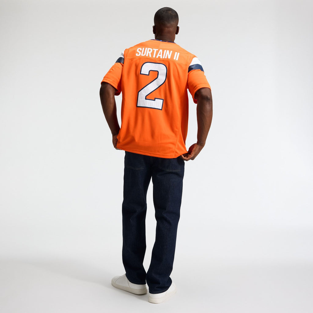 Men's Denver Broncos Patrick Surtain Ii Nike Orange Team Vapor Fuse Stitched Limited Jersey