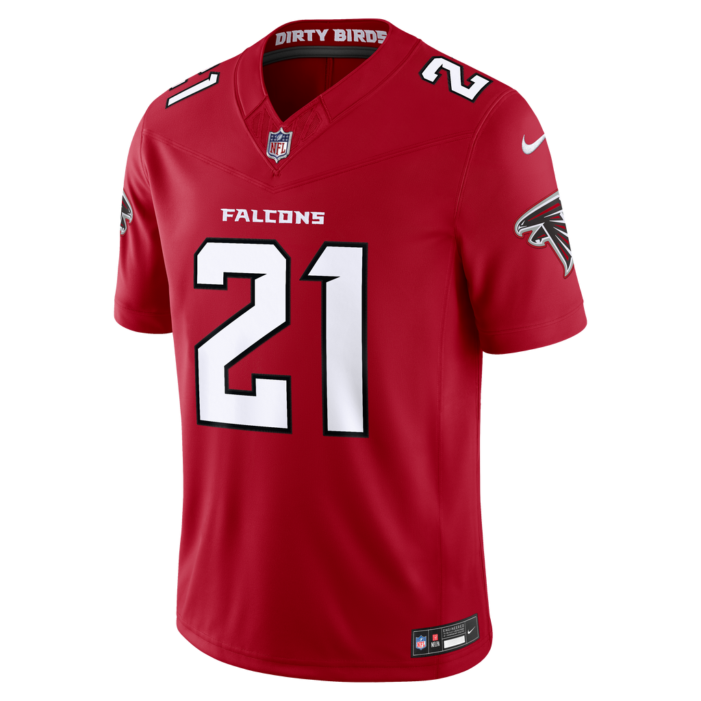 Men's Atlanta Falcons Deion Sanders Nike Red Team Vapor Fuse Stitched Retired Limited Jersey