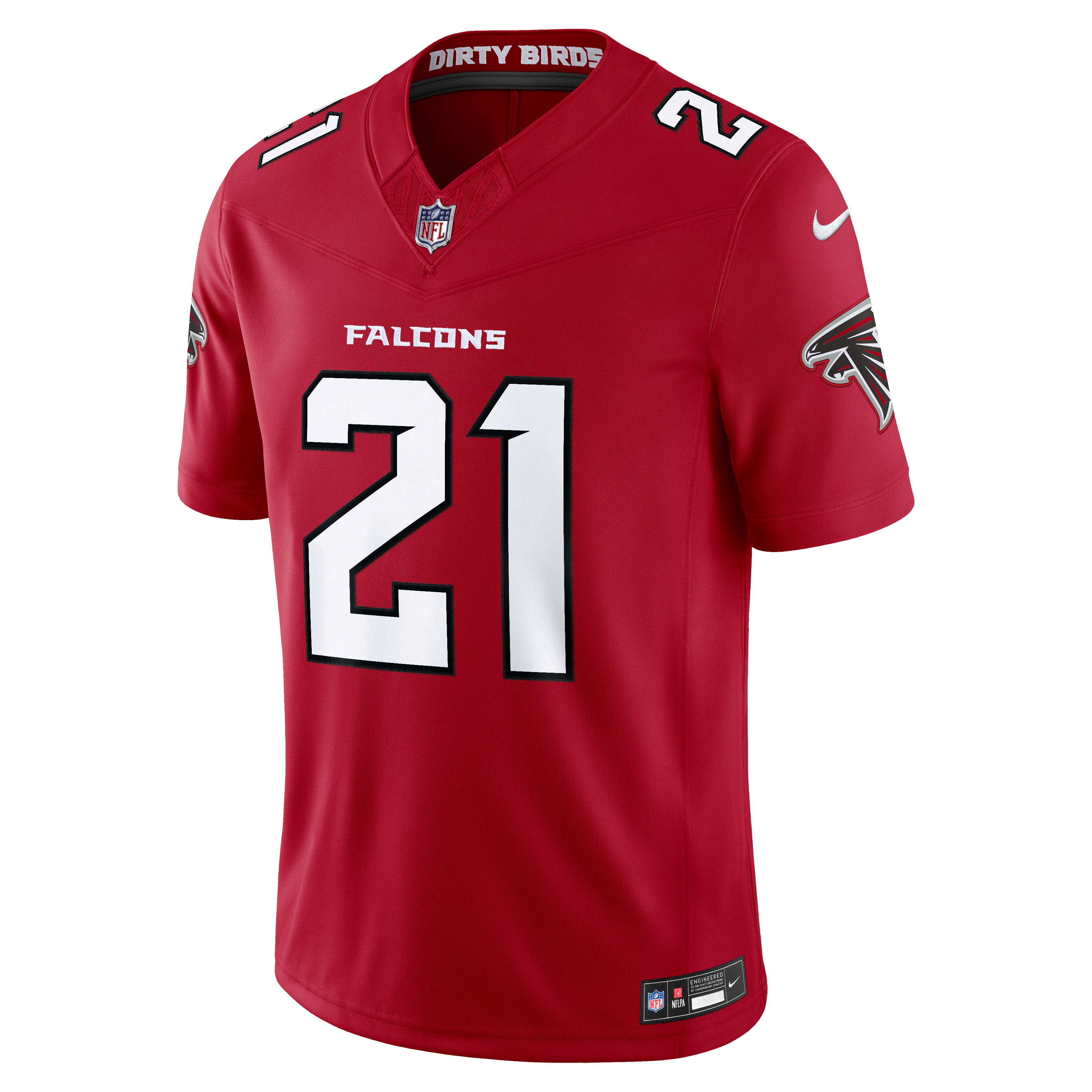Men's Atlanta Falcons Deion Sanders Nike Red Team Vapor Fuse Stitched Retired Limited Jersey