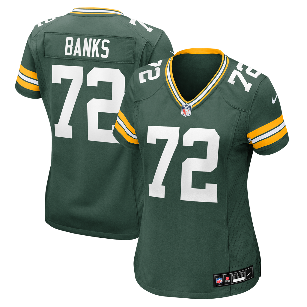 Women's Green Bay Packers Brant Banks Nike Green Team Game Jersey
