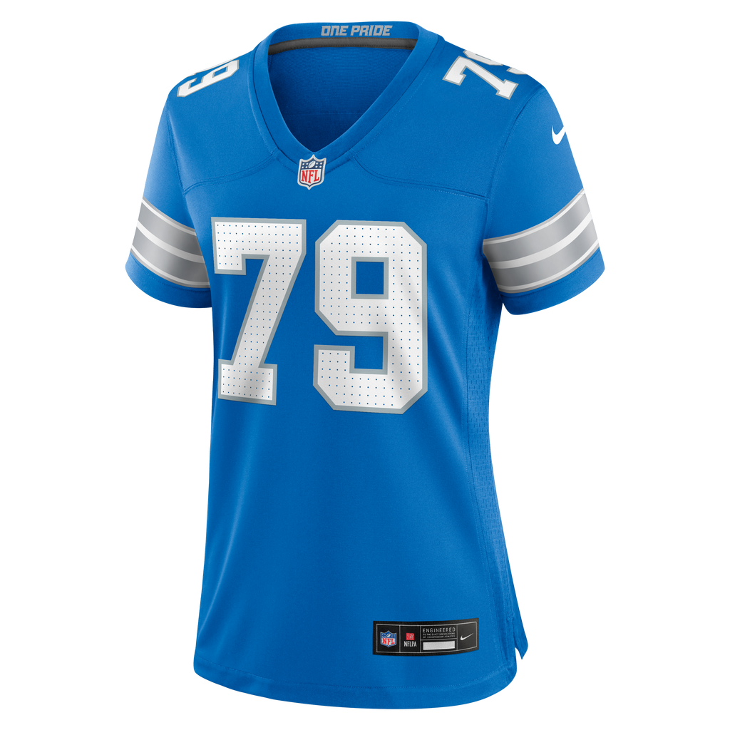 Women's Detroit Lions Larry Borom Nike Blue Team Game Jersey