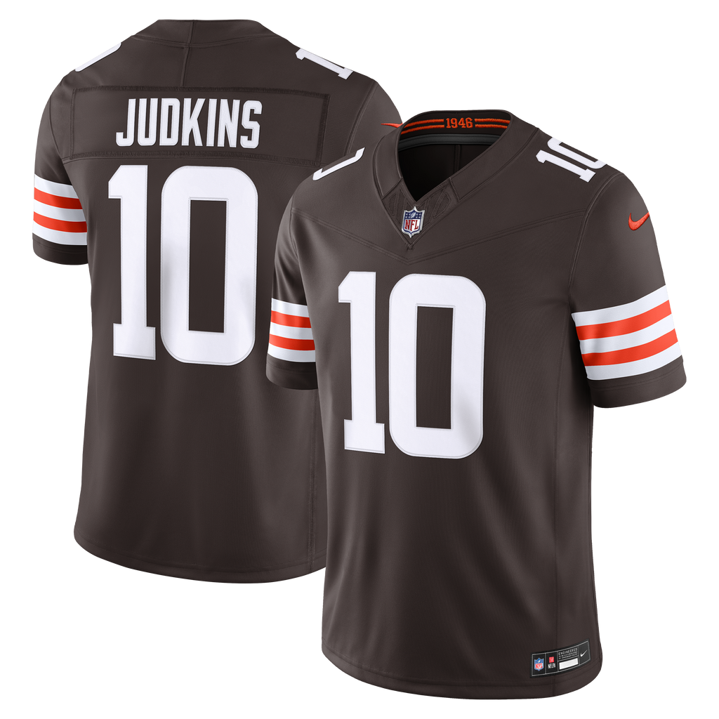Men's Cleveland Browns Quinshon Judkins Nike Brown Team Vapor Fuse Stitched Limited Jersey