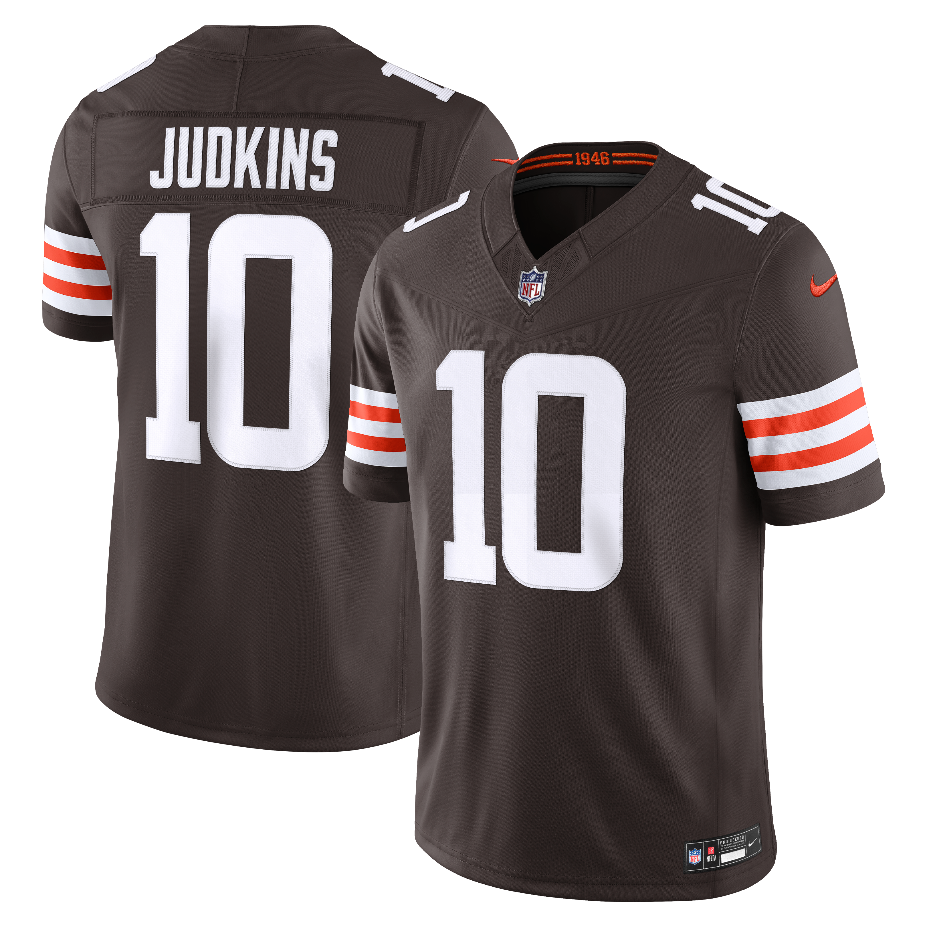 Men's Cleveland Browns Quinshon Judkins Nike Brown Team Vapor Fuse Stitched Limited Jersey