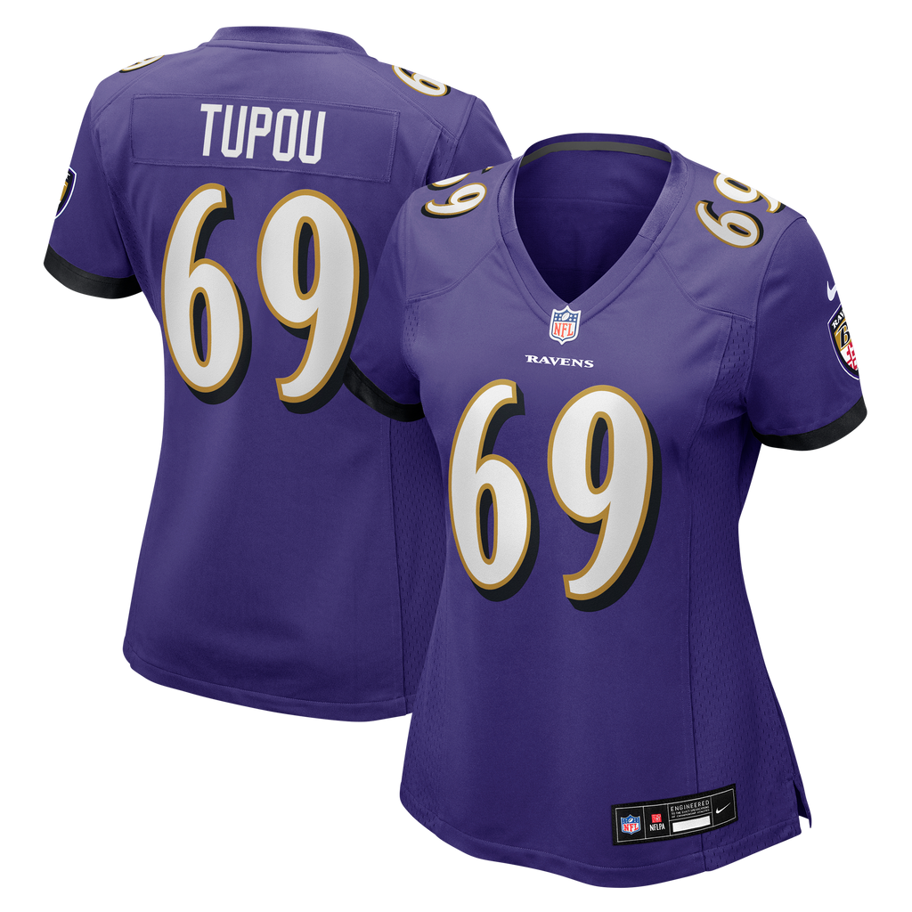 Women's Baltimore Ravens Josh Tupou Nike Purple Team Game Jersey