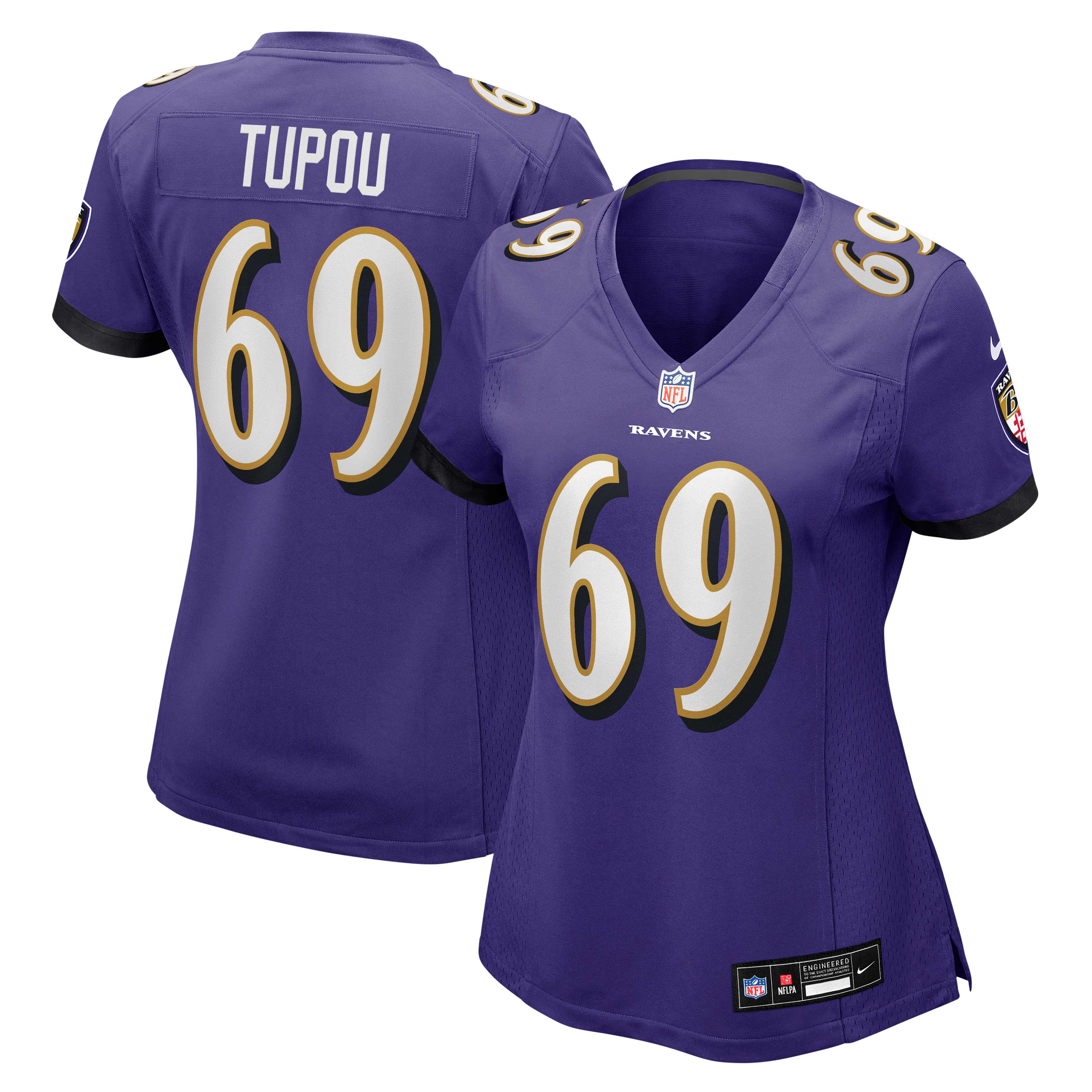 Women's Baltimore Ravens Josh Tupou Nike Purple Team Game Jersey