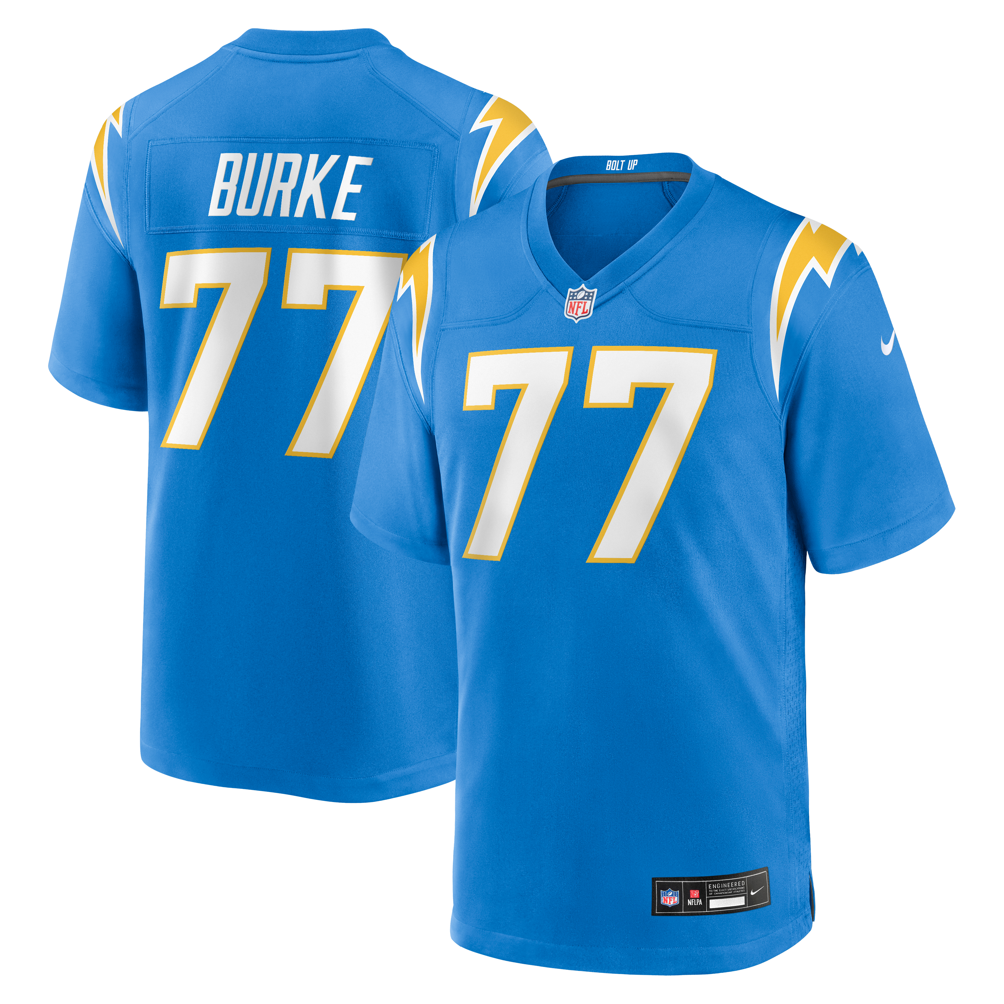 Men's Los Angeles Chargers Travis Burke Nike Powder Blue Team Game Jersey