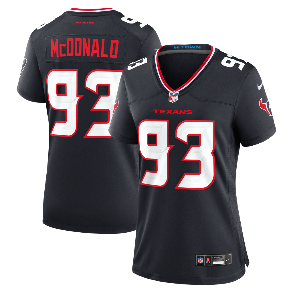 Women's Houston Texans Kayden Mcdonald Nike Navy Team Game Jersey