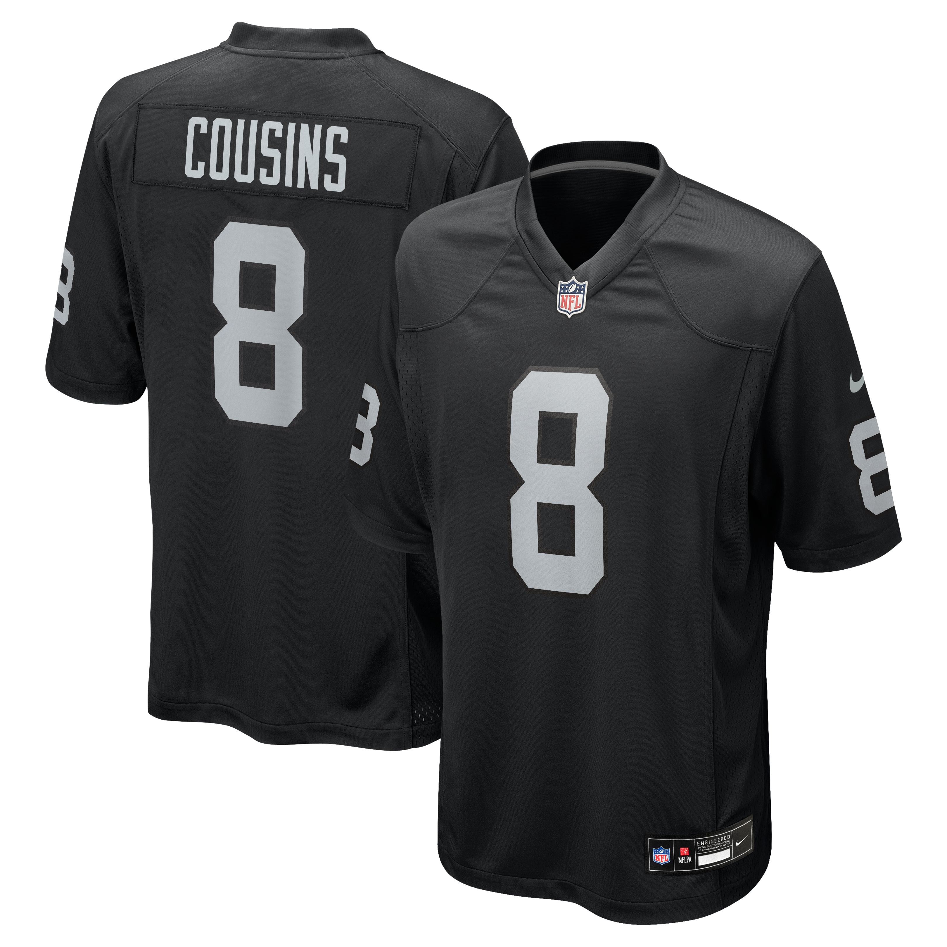 Men's Las Vegas Raiders Kirk Cousins Nike Black Team Game Jersey
