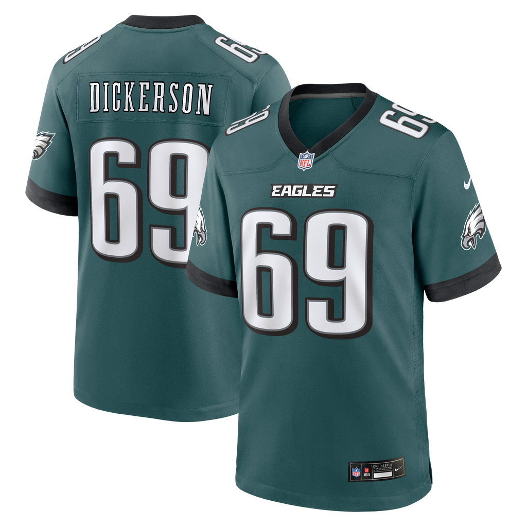 Men's Philadelphia Eagles Landon Dickerson Nike Midnight Green Team Game Jersey