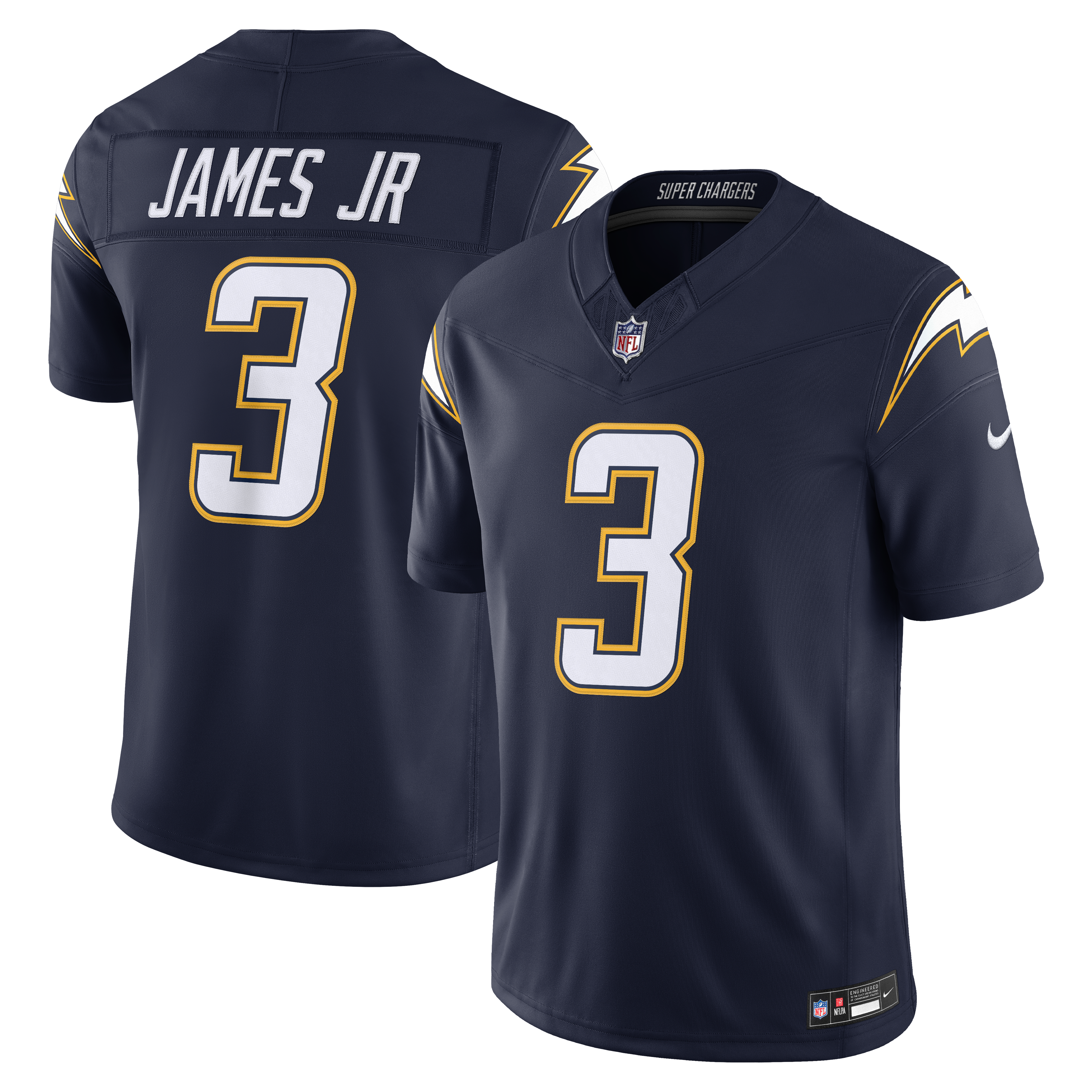 Men's Los Angeles Chargers Derwin James Jr Nike Navy Alternate Super Chargers Vapor Fuse Stitched Limited Jersey