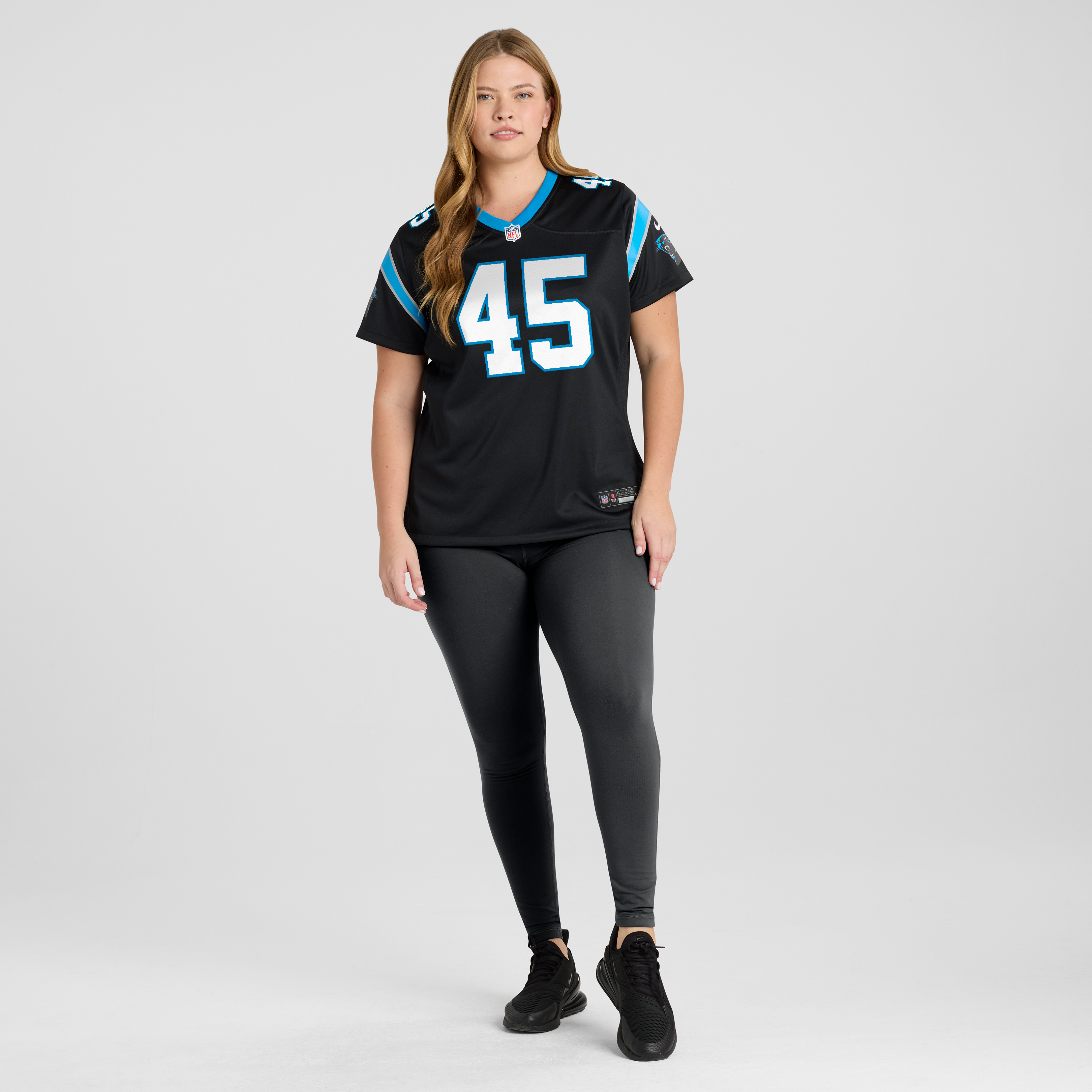 Women's Carolina Panthers Maema Njongmeta Nike Black Team Game Jersey