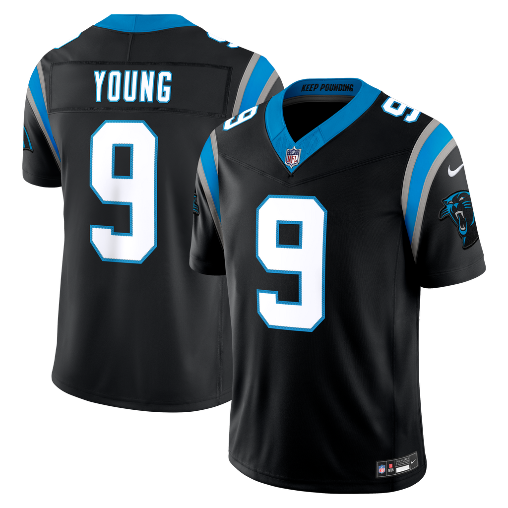 Men's Carolina Panthers Bryce Young Nike Black Team Vapor Fuse Stitched Limited Jersey