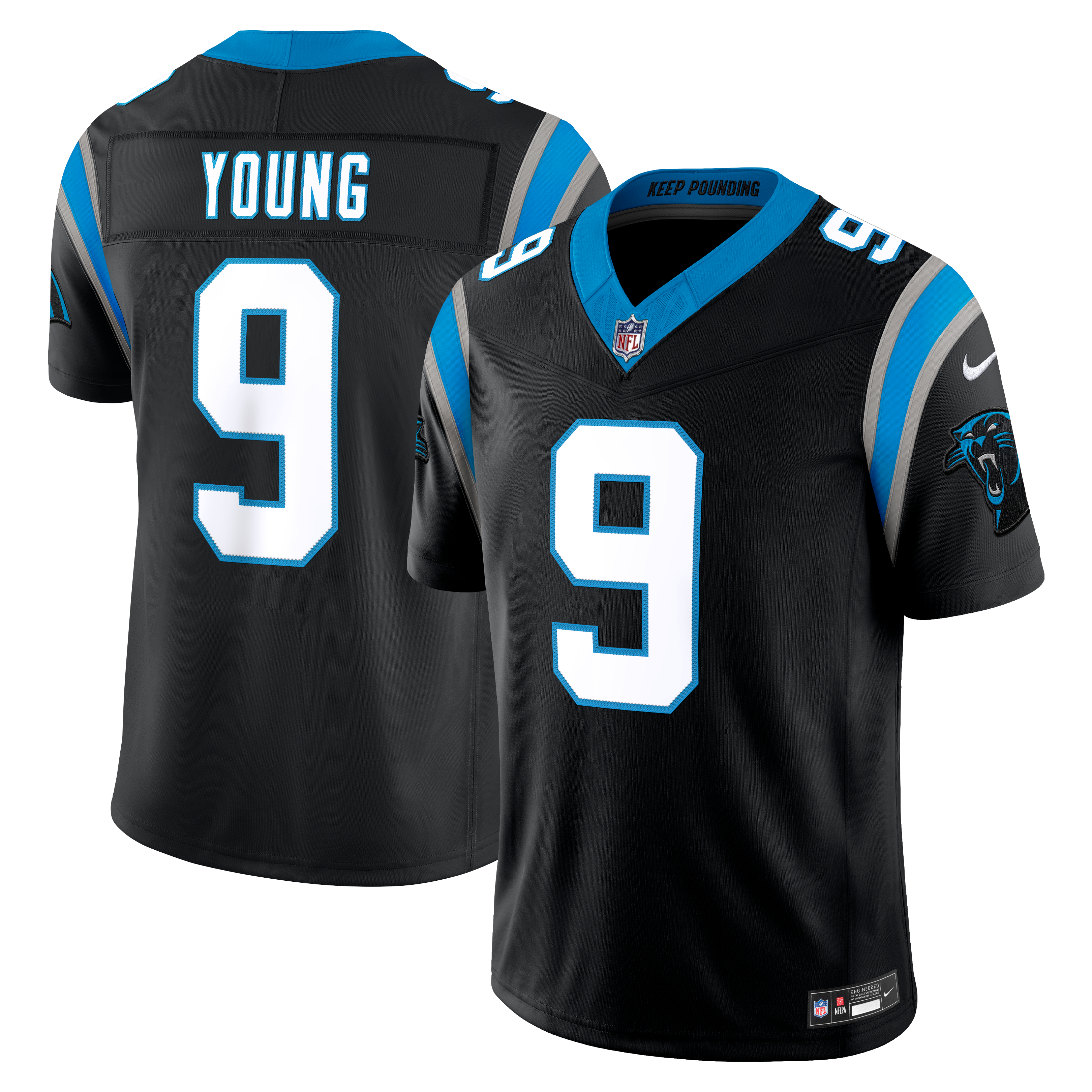 Men's Carolina Panthers Bryce Young Nike Black Team Vapor Fuse Stitched Limited Jersey