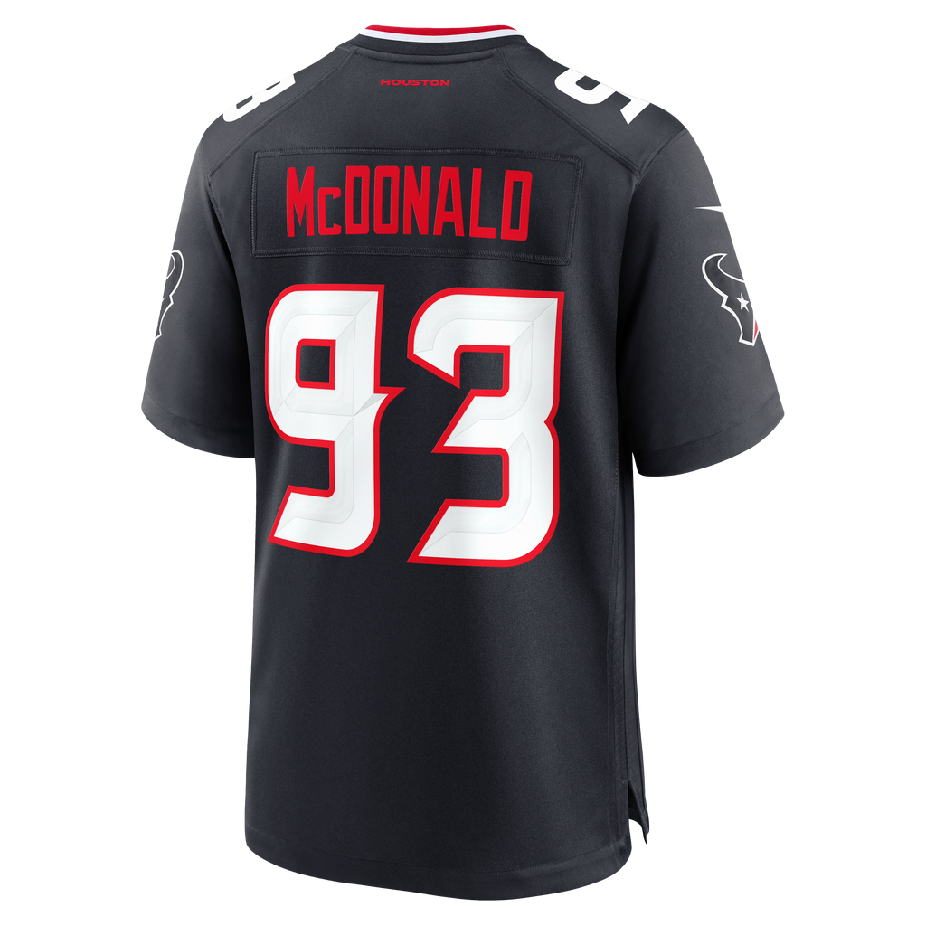 Men's Houston Texans Kayden Mcdonald Nike Navy Team Game Jersey