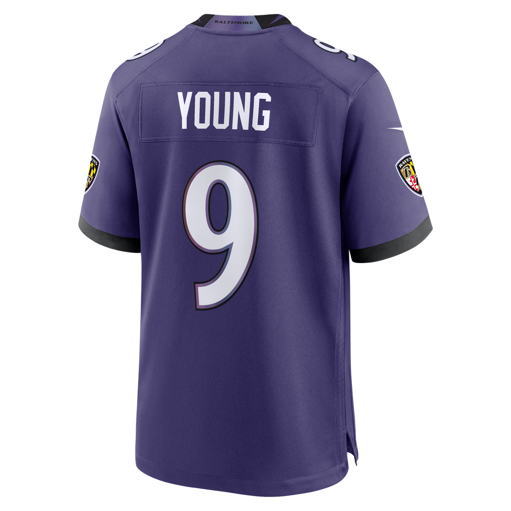 Men's Baltimore Ravens Zion Young Nike Purple Team Game Jersey