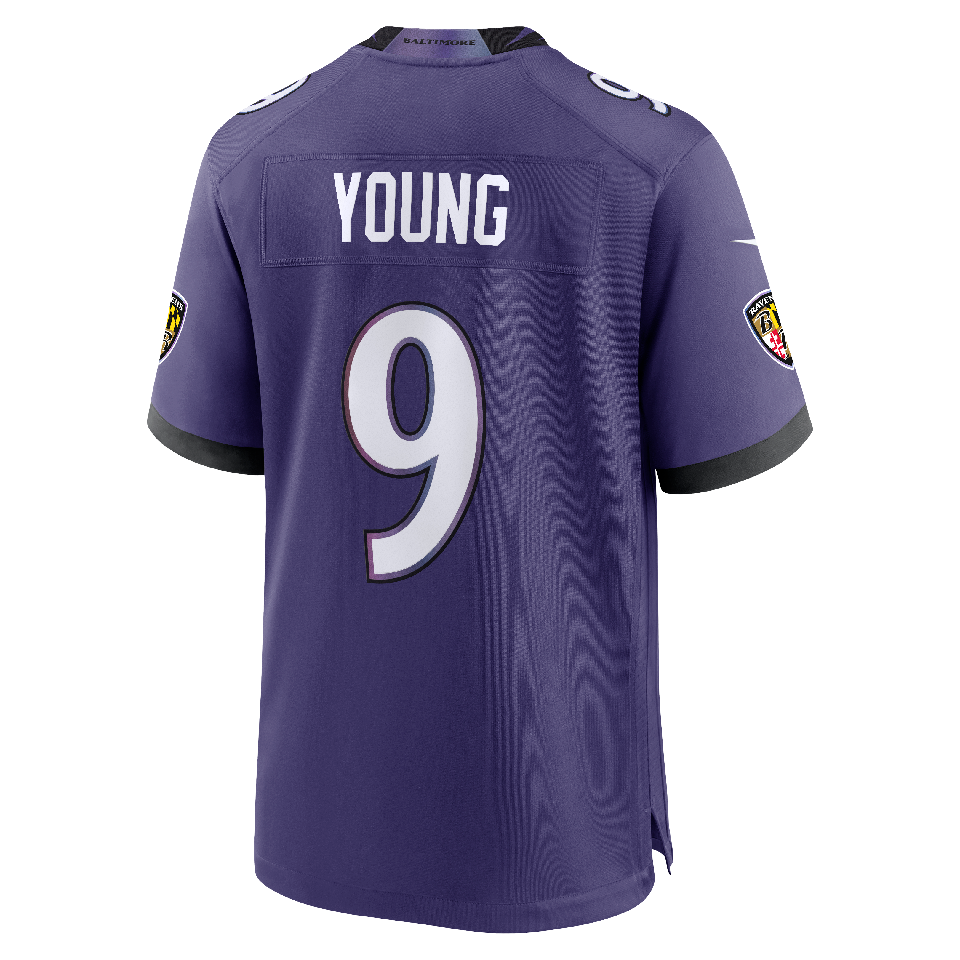 Men's Baltimore Ravens Zion Young Nike Purple Team Game Jersey