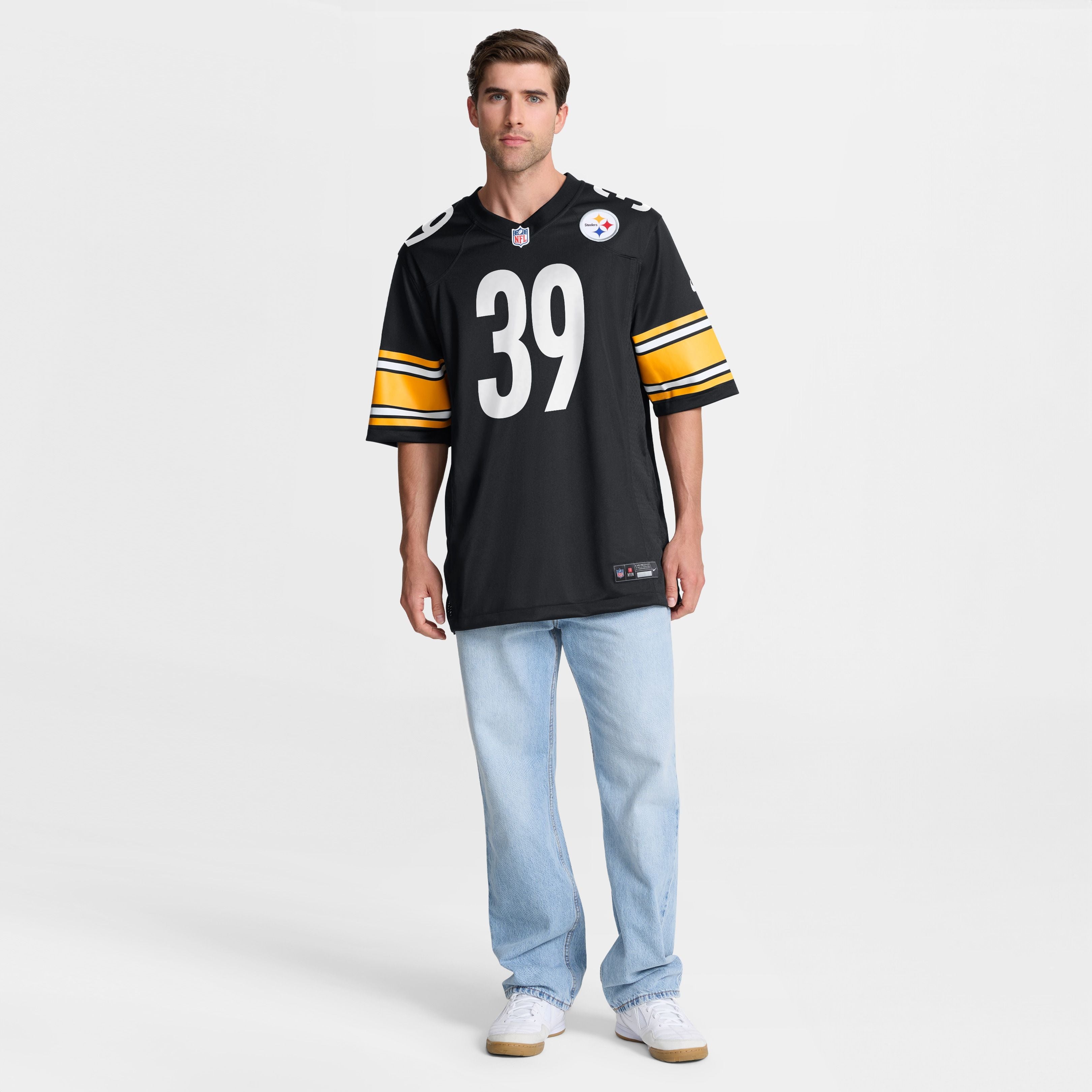 Men's Pittsburgh Steelers Malik Harrison Nike Black Team Game Jersey