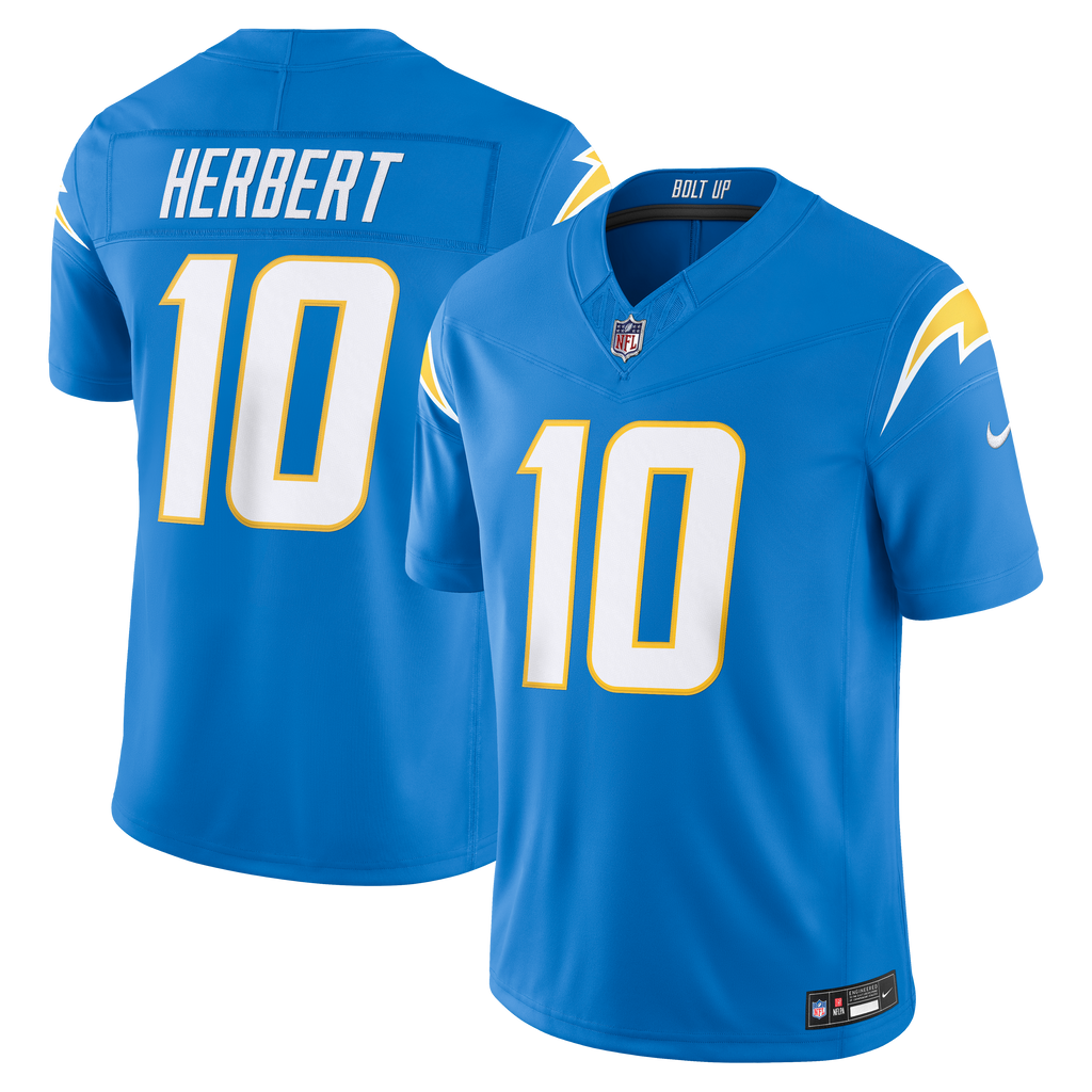 Men's Los Angeles Chargers Justin Herbert Nike Powder Blue Team Vapor Fuse Stitched Limited Jersey