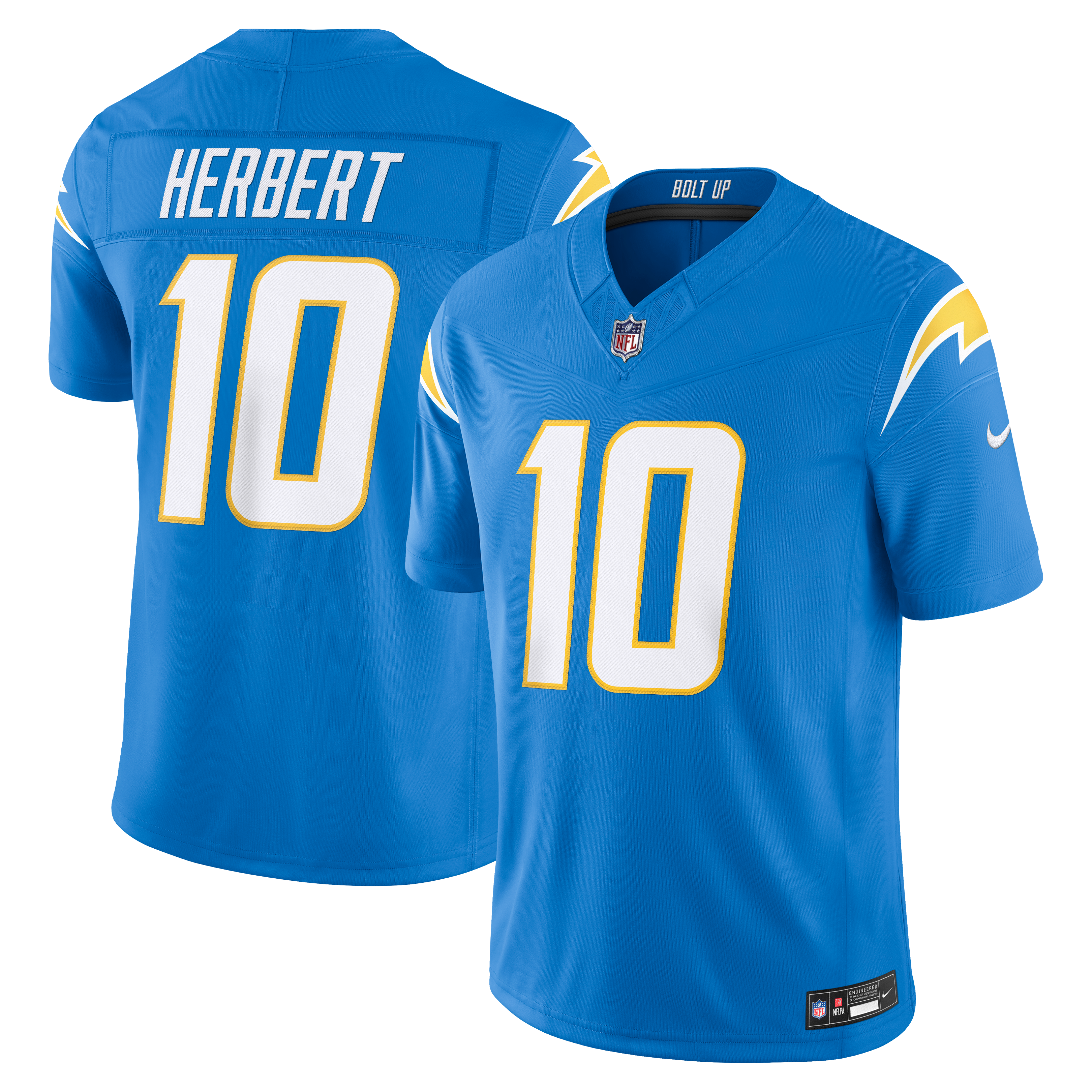 Men's Los Angeles Chargers Justin Herbert Nike Powder Blue Team Vapor Fuse Stitched Limited Jersey