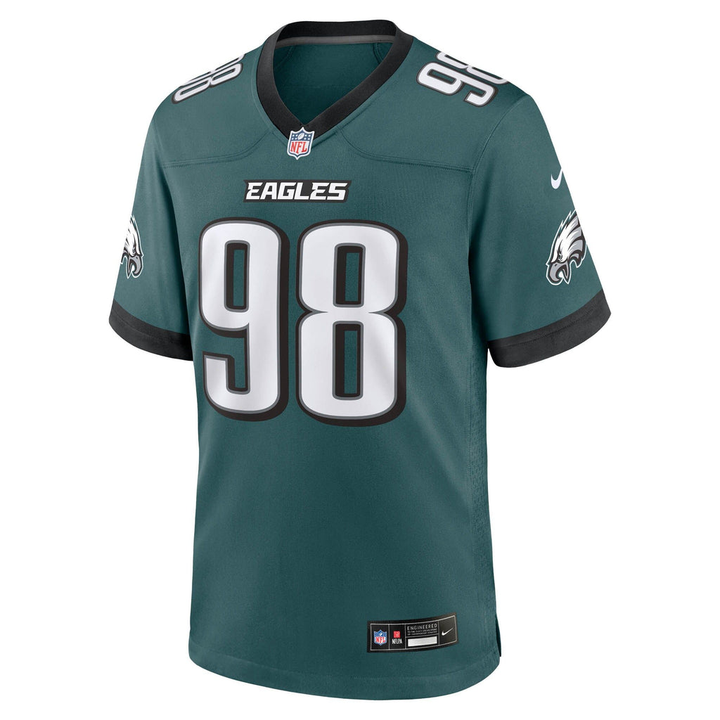 Men's Philadelphia Eagles Jalen Carter Nike Midnight Green Team Game Jersey