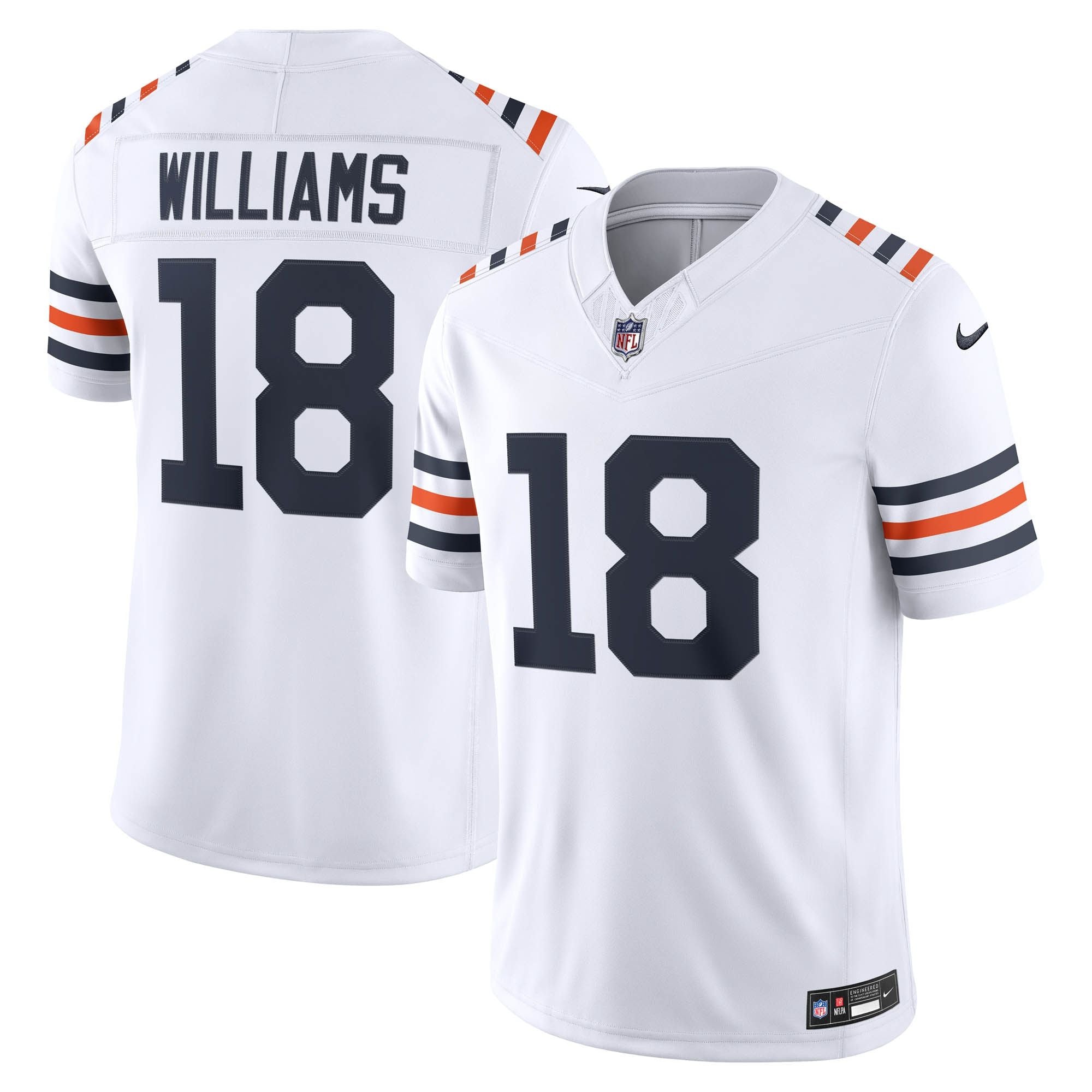 Men's Chicago Bears Caleb Williams Nike White Alternate Vapor Fuse Stitched Limited Jersey