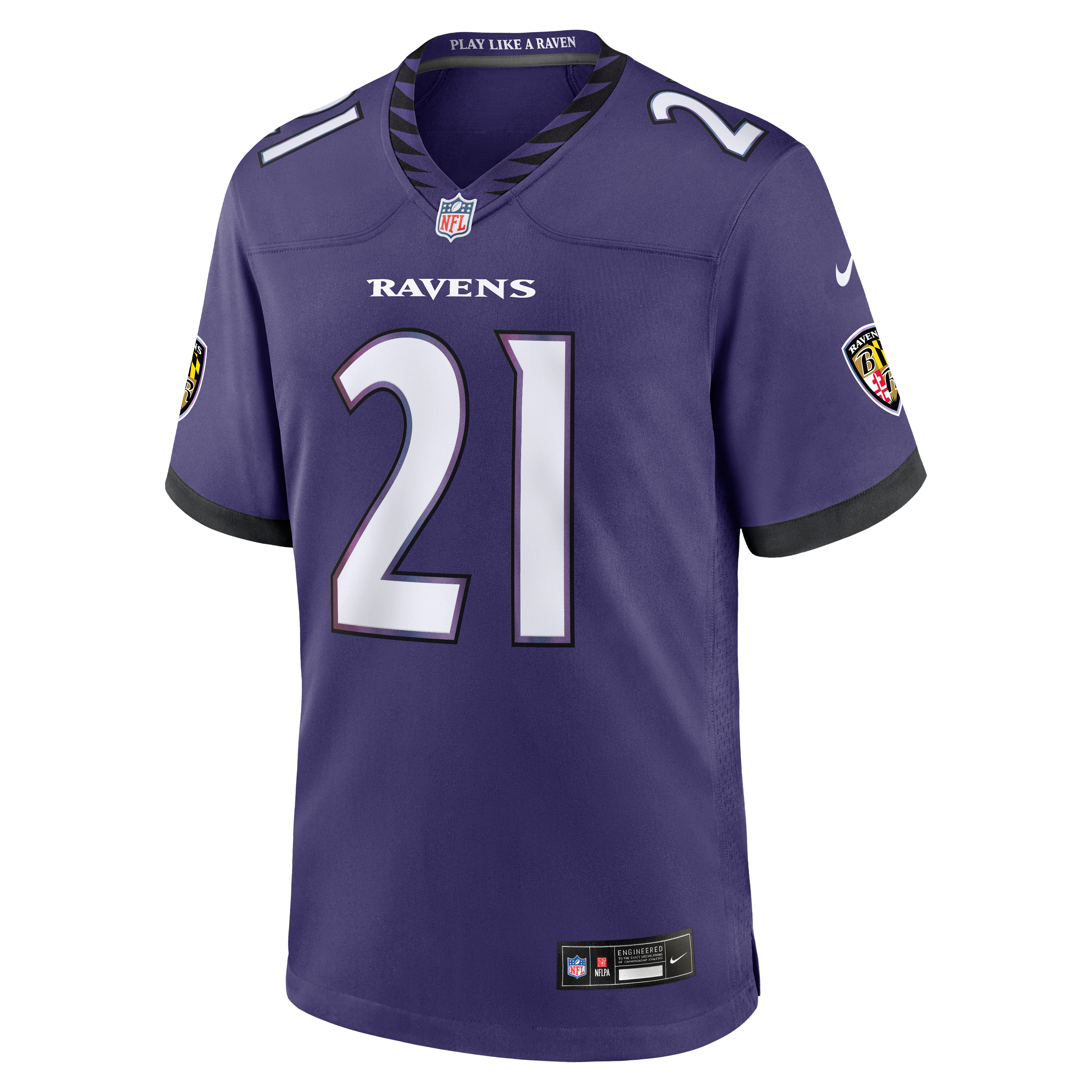 Men's Baltimore Ravens Jaylinn Hawkins Nike Purple Team Game Jersey