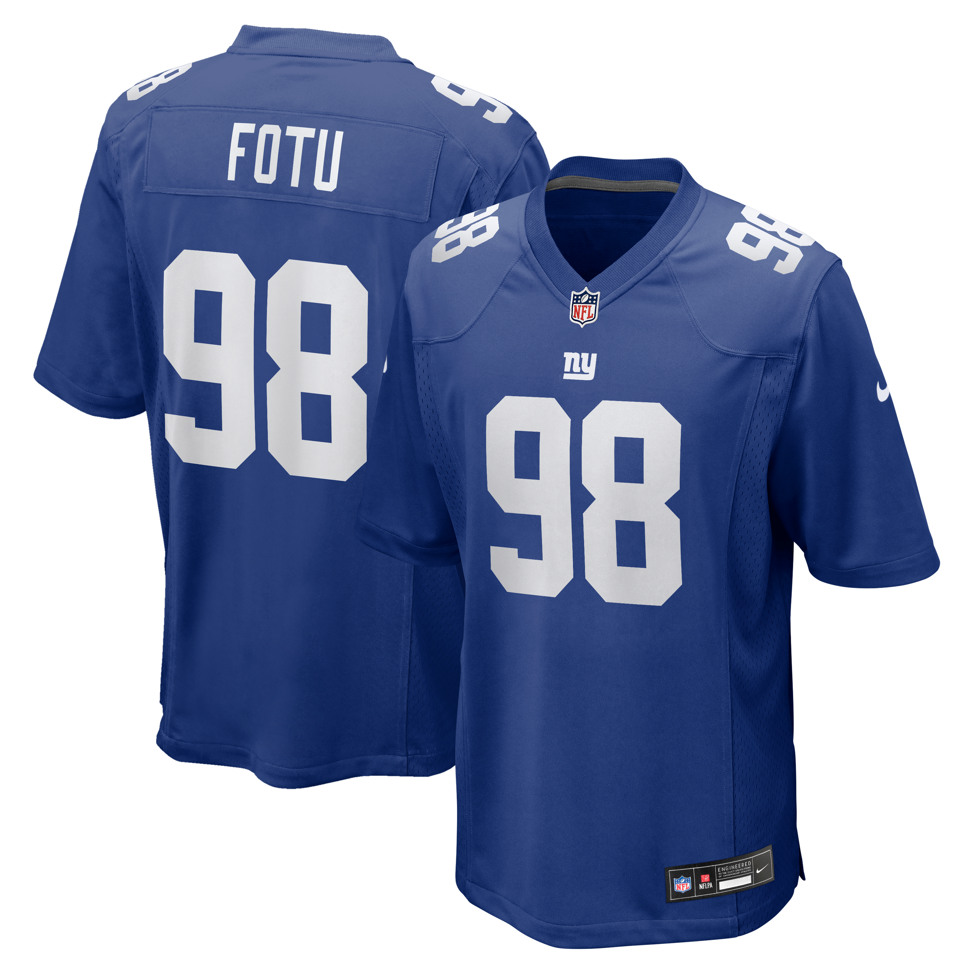 Men's New York Giants Leki Fotu Nike Royal Team Game Jersey