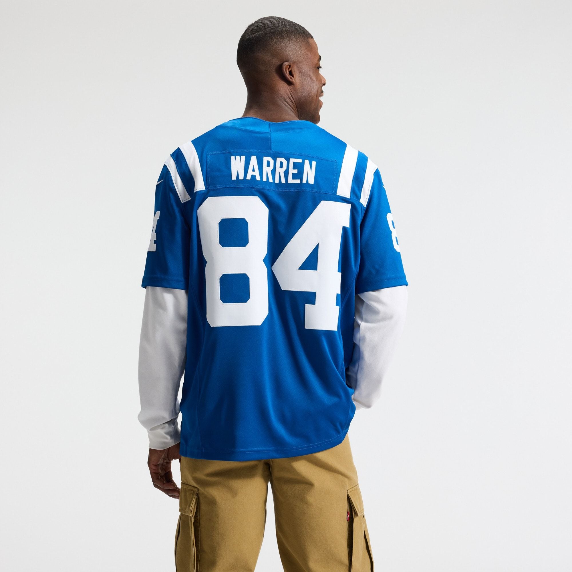 Men's Indianapolis Colts Tyler Warren Nike Royal Team Vapor Fuse Stitched Limited Jersey