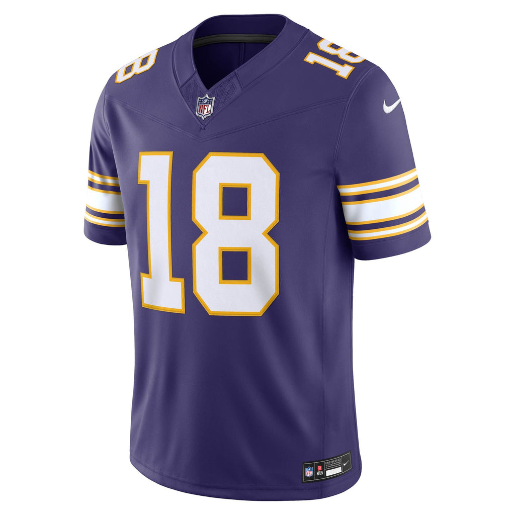 Men's Minnesota Vikings Justin Jefferson Nike Purple Alternate Classic Vapor Fuse Stitched Limited Jersey
