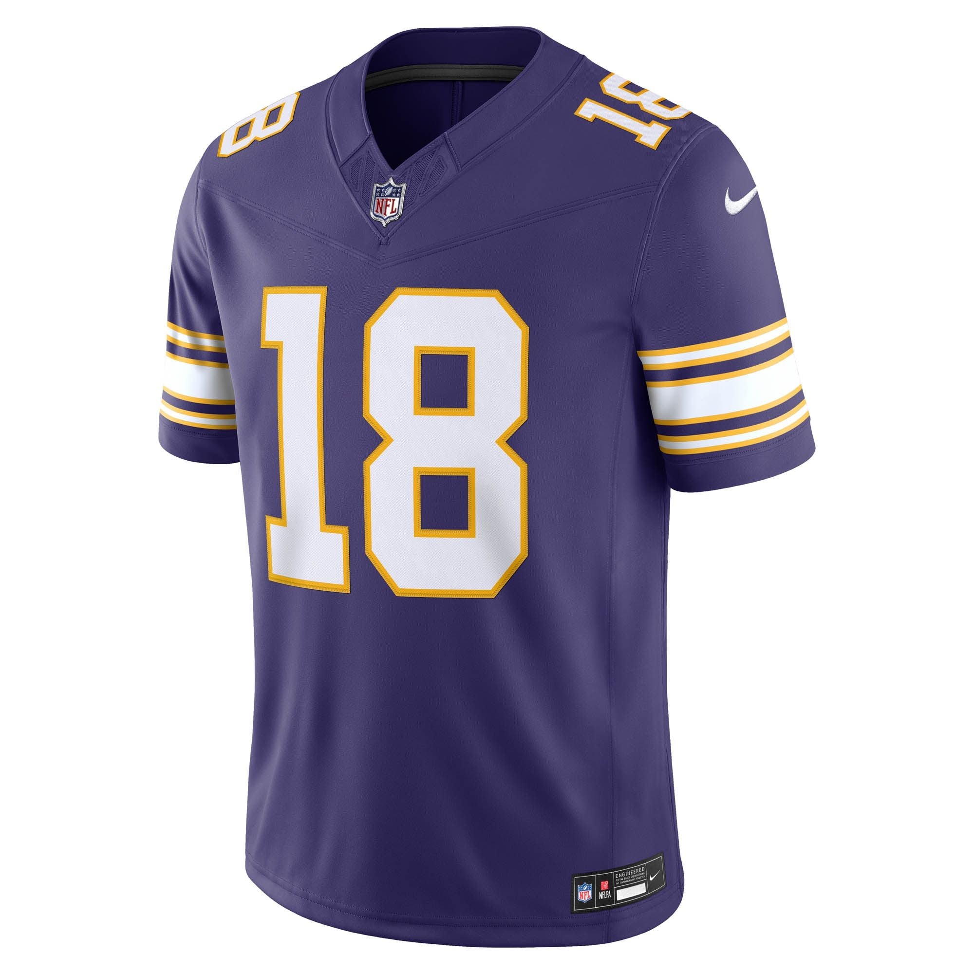 Men's Minnesota Vikings Justin Jefferson Nike Purple Alternate Classic Vapor Fuse Stitched Limited Jersey