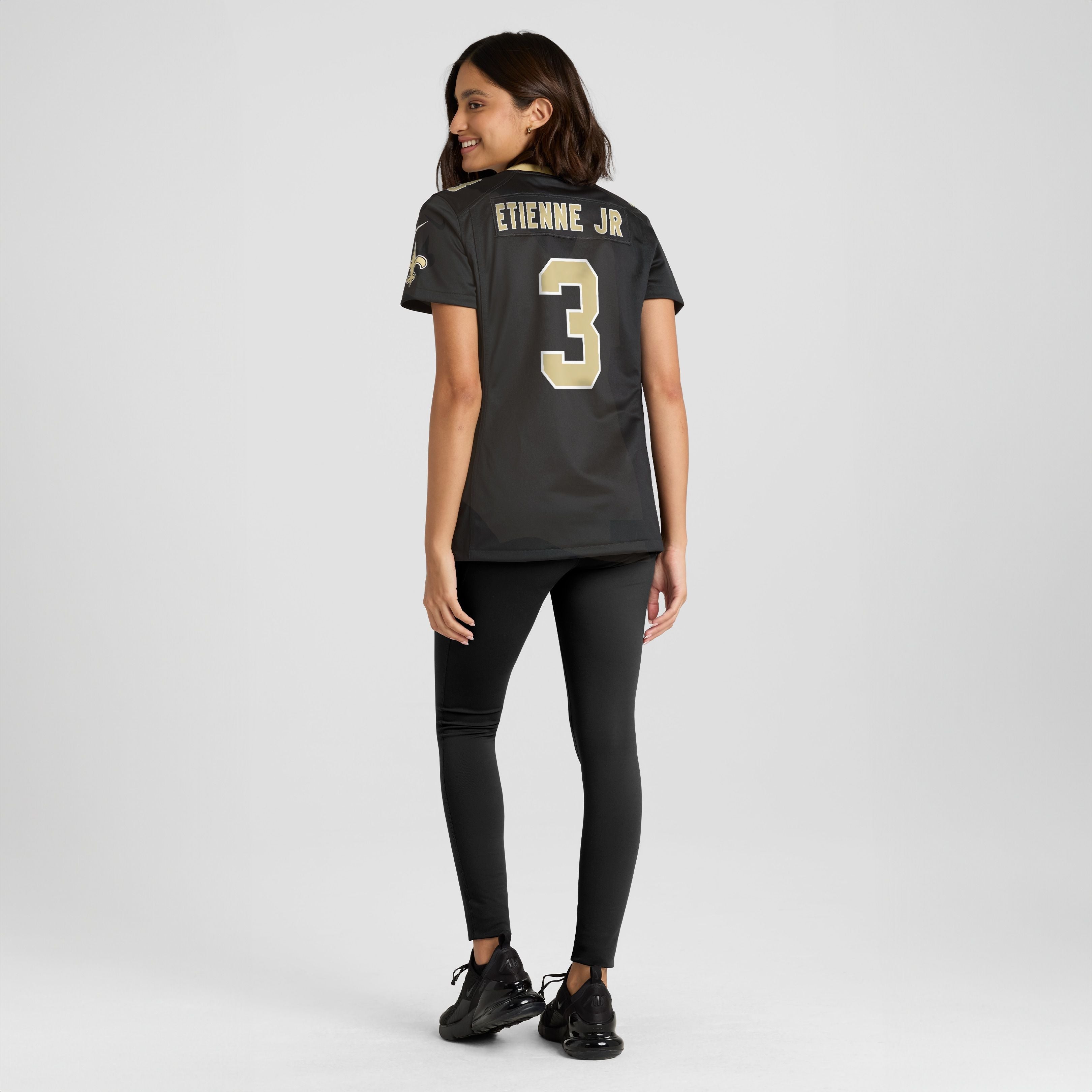Women's New Orleans Saints Travis Etienne Jr Nike Black Team Game Jersey