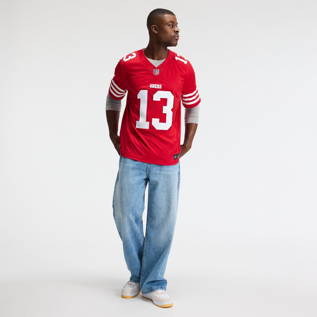 Men's San Francisco 49Ers Brock Purdy Nike Scarlet Team Vapor Fuse Stitched Limited Jersey