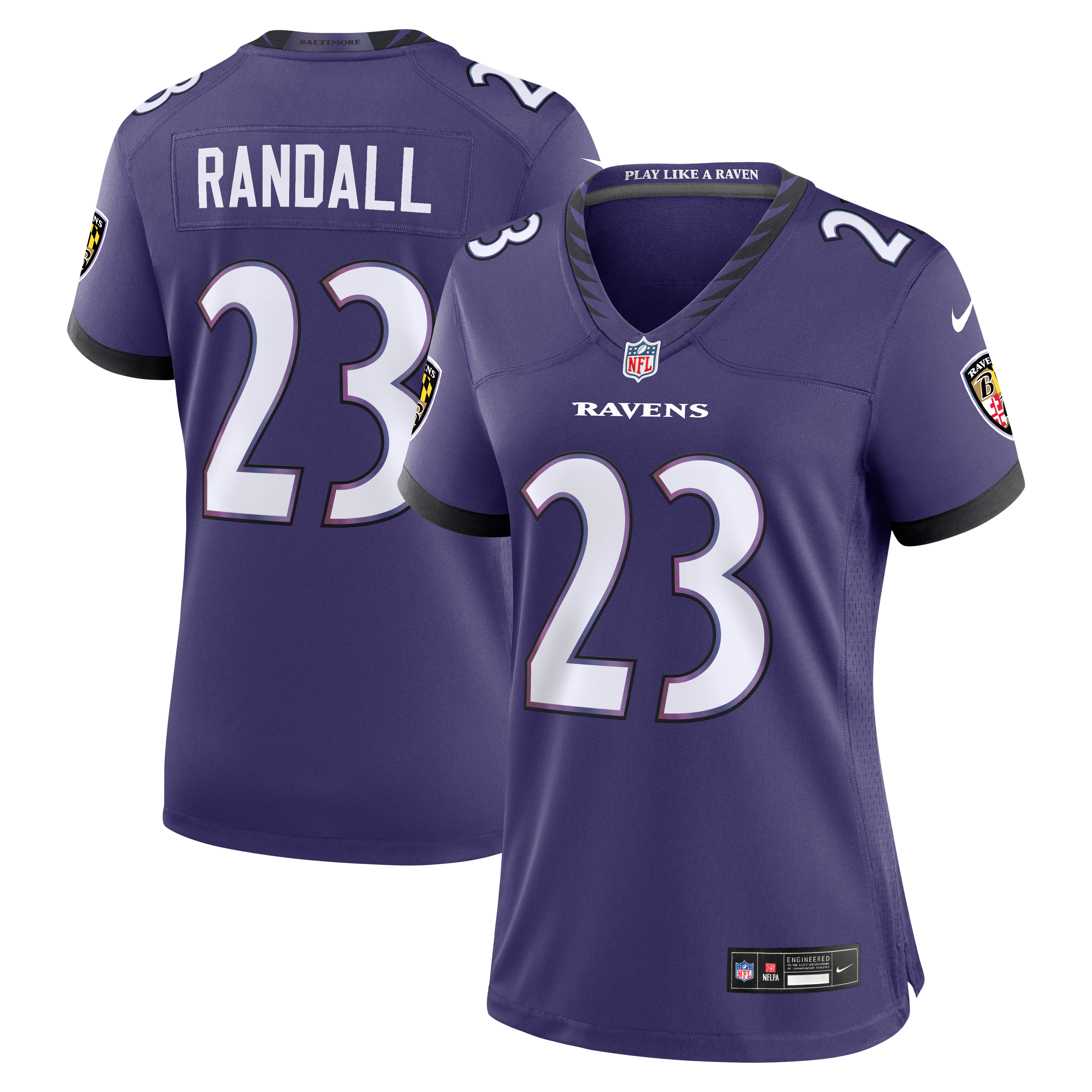 Women's Baltimore Ravens Adam Randall Nike Purple Team Game Jersey