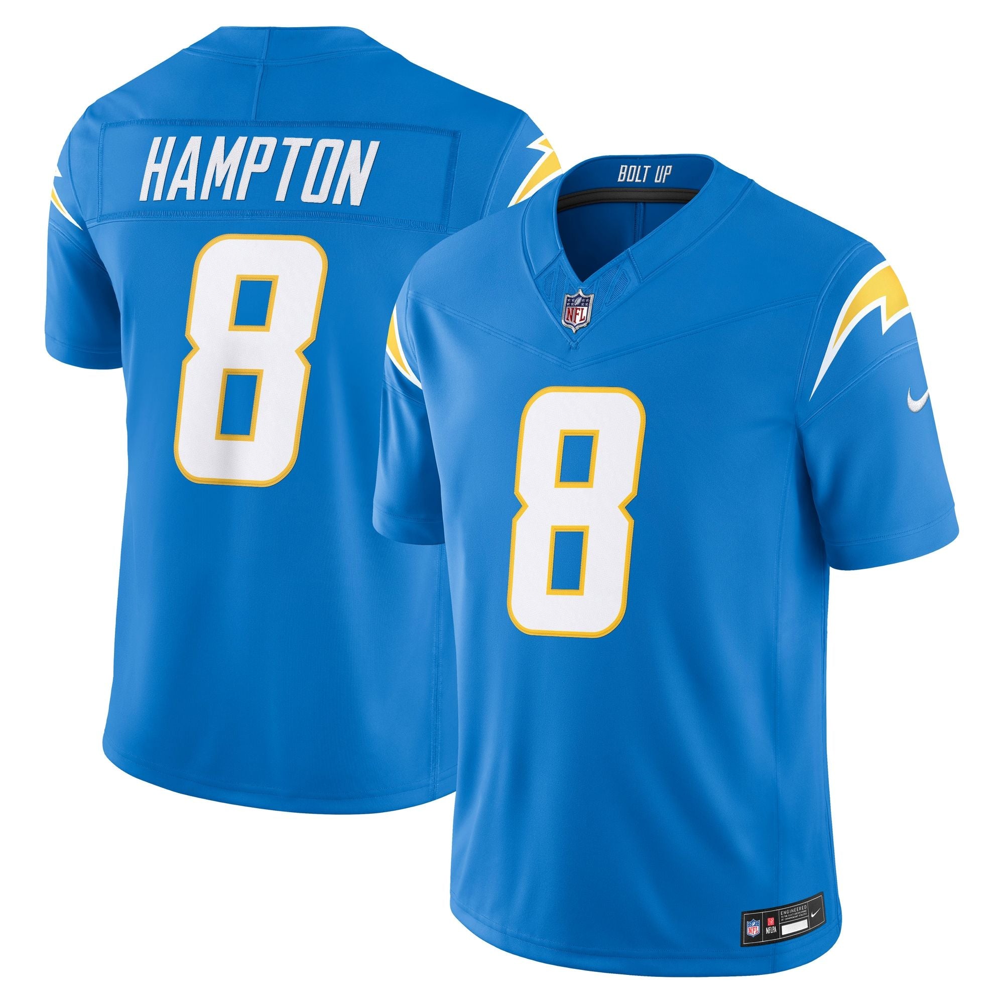 Men's Los Angeles Chargers Omarion Hampton Nike Powder Blue Team Vapor Fuse Stitched Limited Jersey