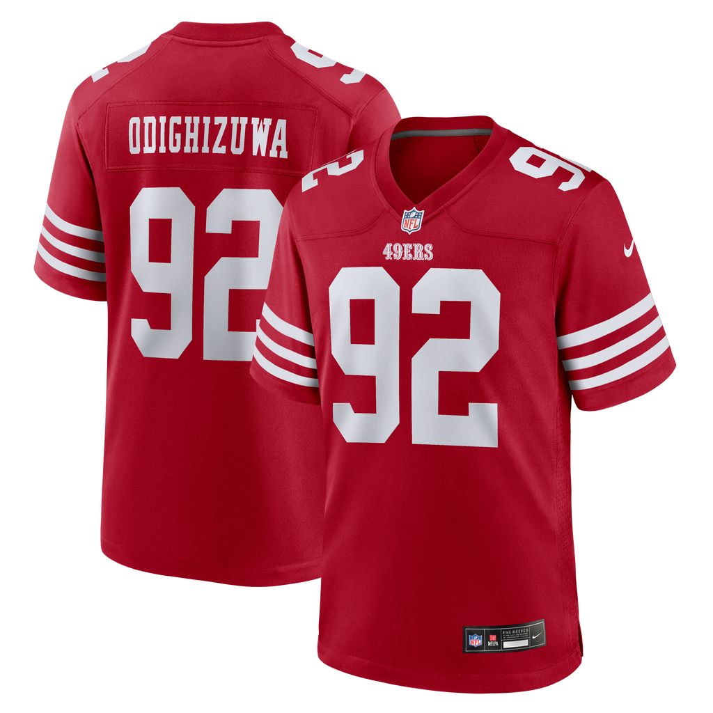 Men's San Francisco 49Ers Osa Odighizuwa Nike Scarlet Team Game Jersey