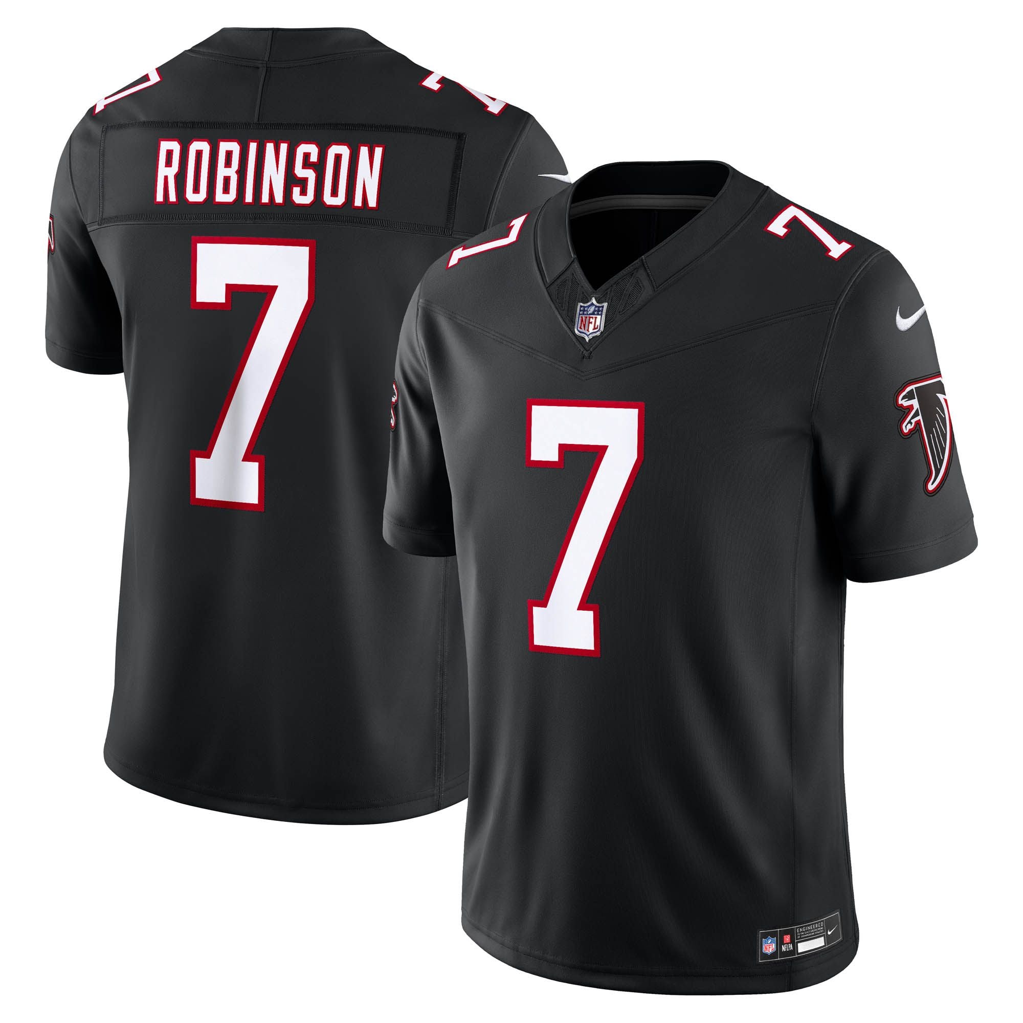 Men's Atlanta Falcons Bijan Robinson Nike Black Alternate Throwback Vapor Fuse Stitched Limited Jersey