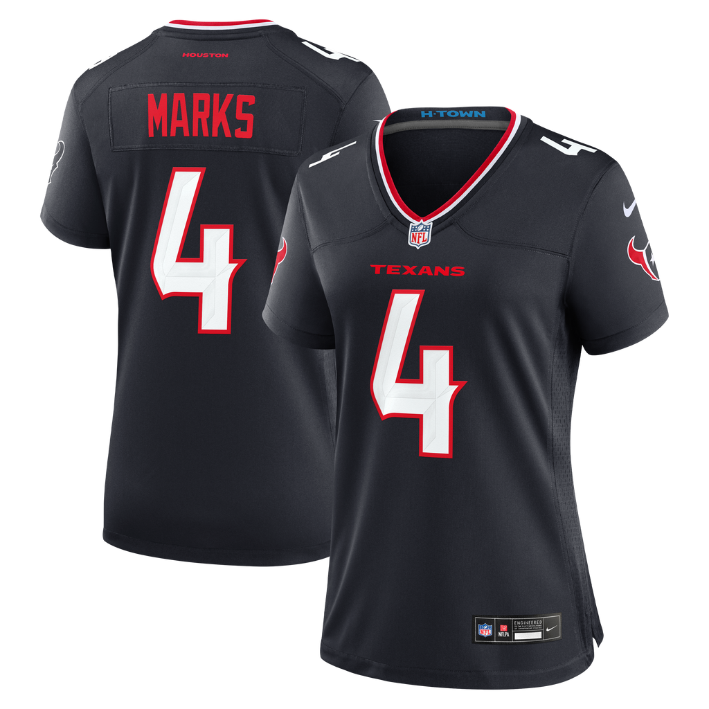 Women's Houston Texans Woody Marks Nike Navy Team Game Jersey