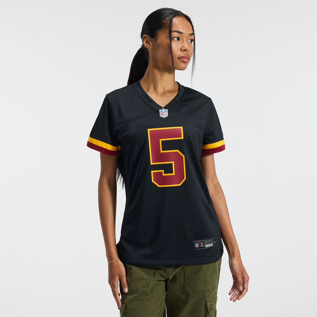 Women's Washington Commanders Jayden Daniels Nike Black Hail Raiser Alternate Game Jersey