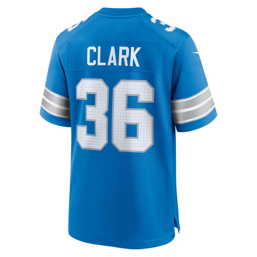 Men's Detroit Lions Chuck Clark Nike Blue Team Game Jersey