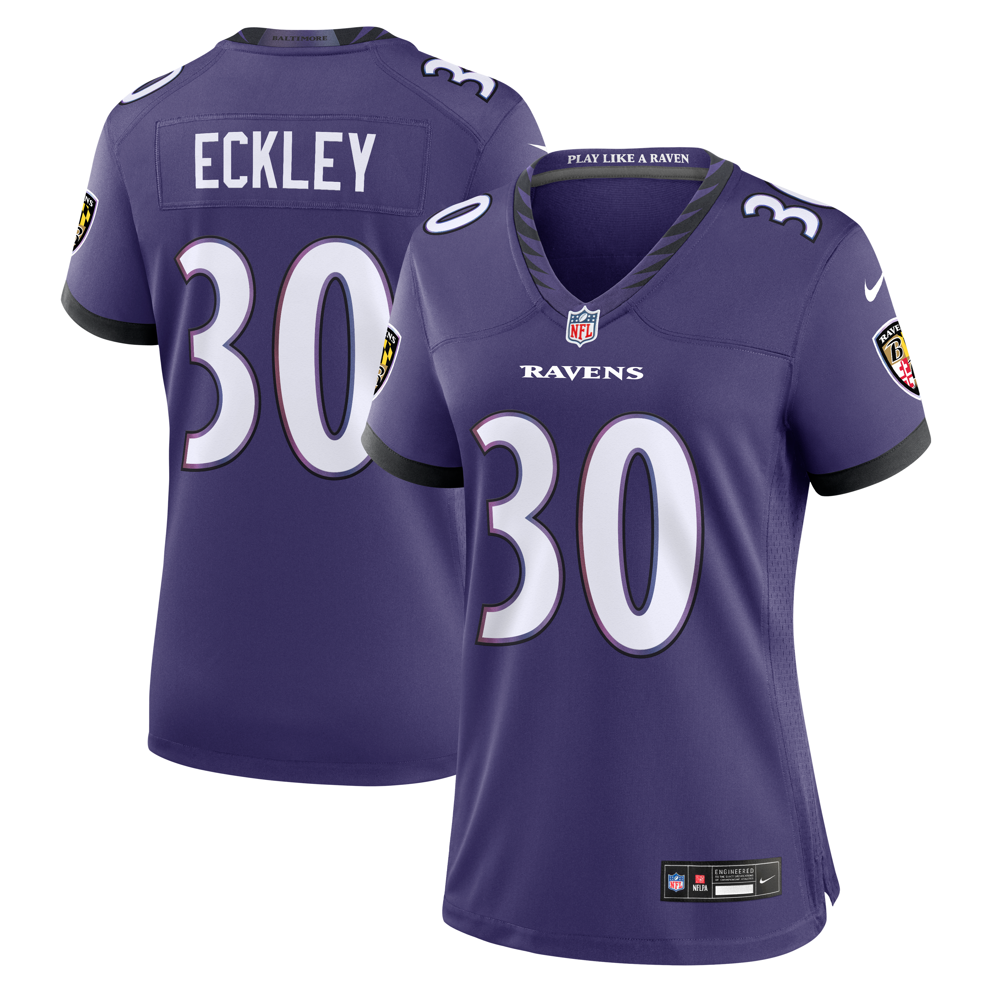 Women's Baltimore Ravens Ryan Eckley Nike Purple Team Game Jersey