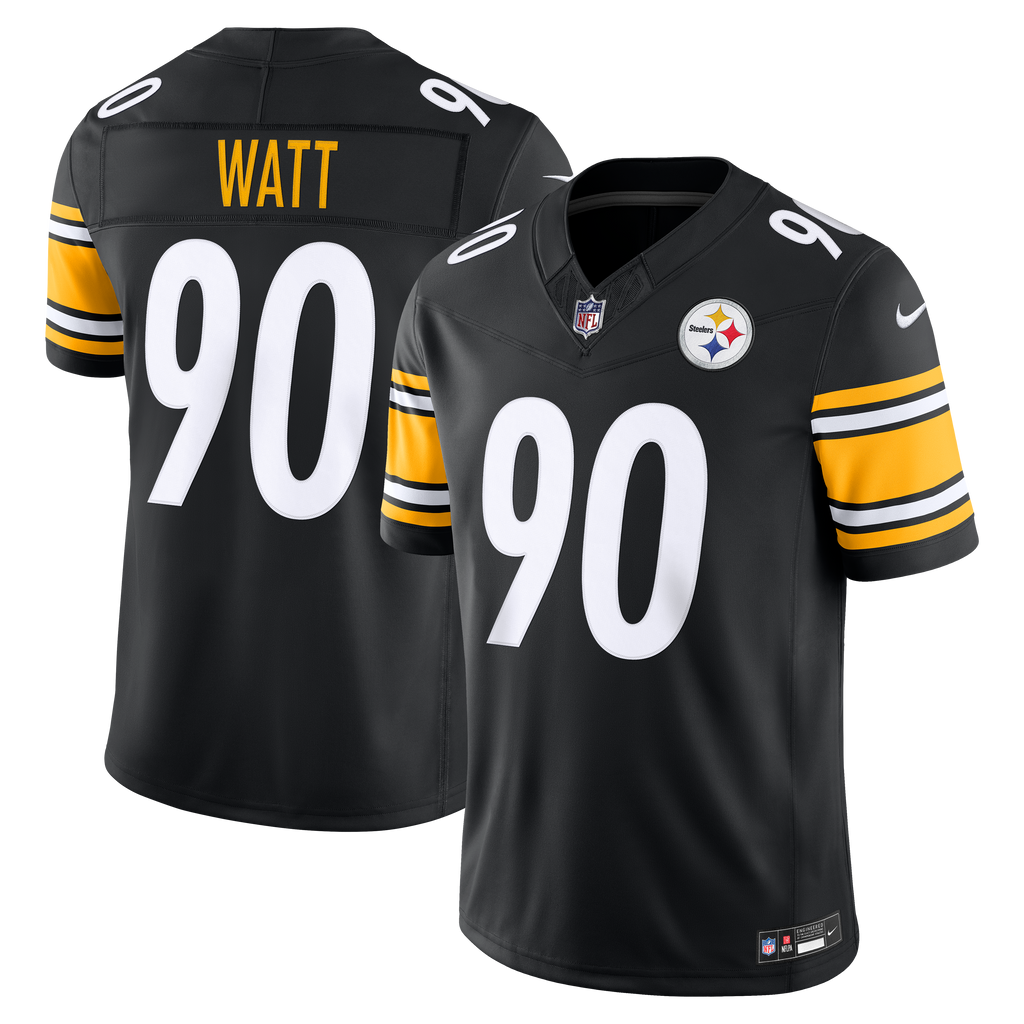 Men's Pittsburgh Steelers Tj Watt Nike Black Team Vapor Fuse Stitched Limited Jersey