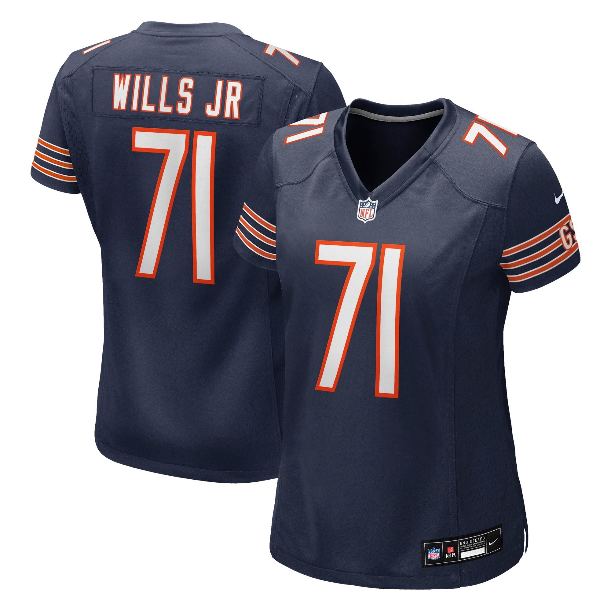 Women's Chicago Bears Jedrick Wills Jr Nike Navy Team Game Jersey