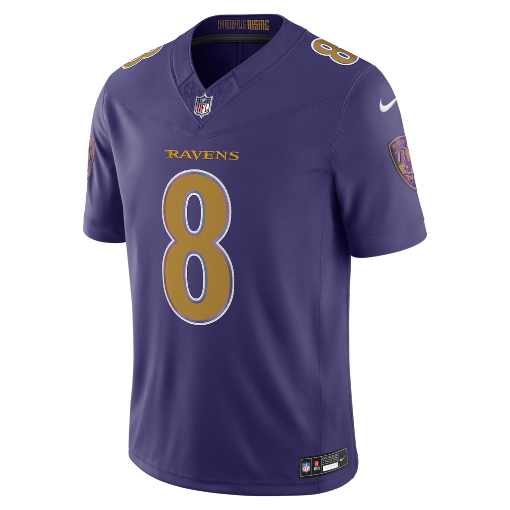 Men's Baltimore Ravens Lamar Jackson Nike Purple Alternate Vapor Fuse Stitched Limited Jersey