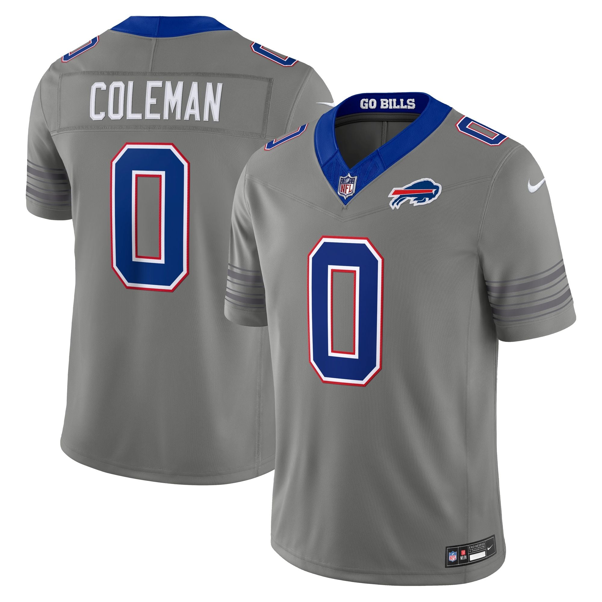 Men's Buffalo Bills Keon Coleman Nike Gray Nickel City Vapor Fuse Stitched Limited Jersey